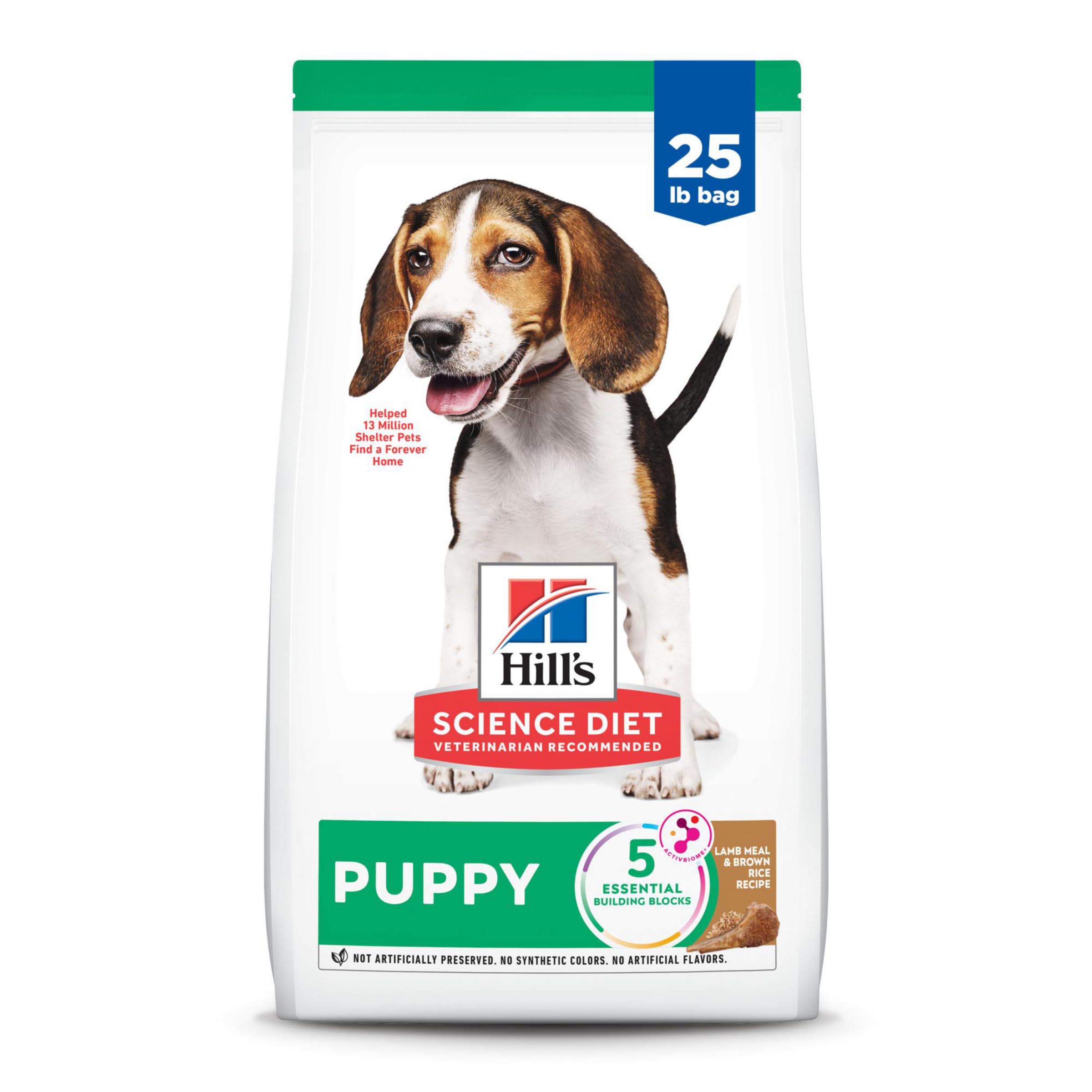 Hills Science Diet Puppy, Puppy Premium Nutrition, Dry Dog Food, Lamb & Brown Rice, 25 lb Bag