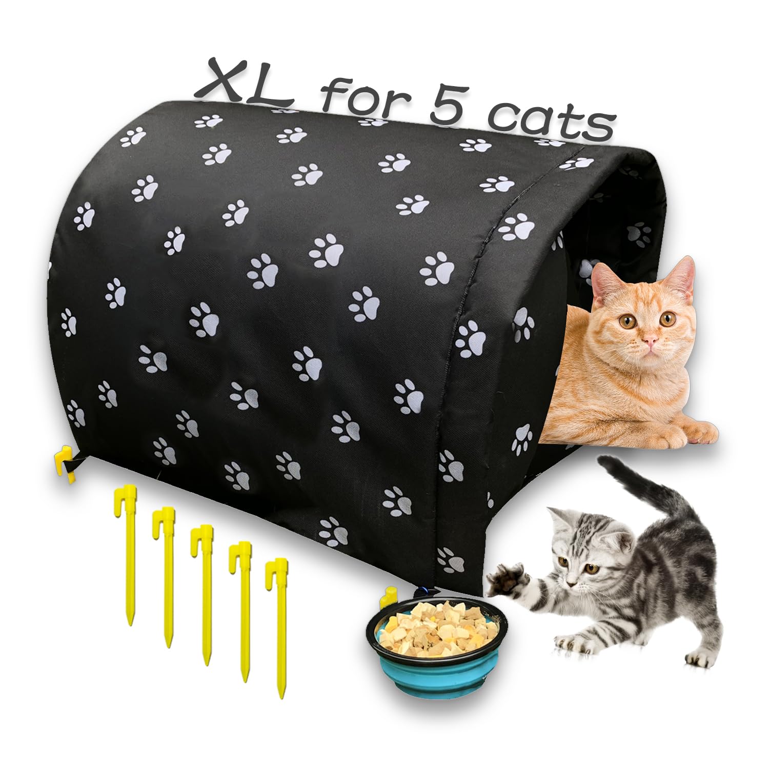 Size Xl Cats Shelter Big For 5 Adult Cats Outdoor Feral Cat House For Winter, Waterproof And Warm Cat House Outdoor Insulated,Fo