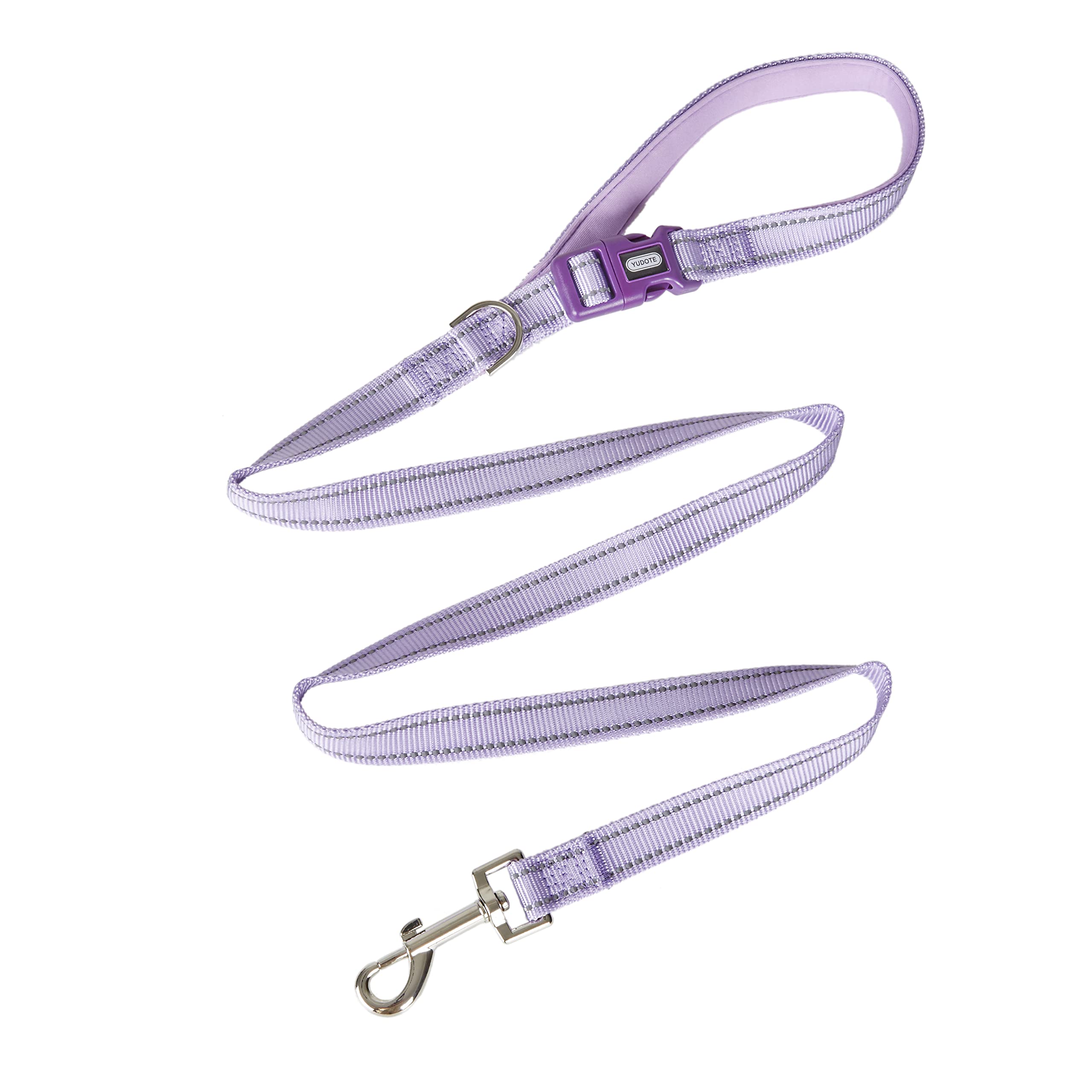 Petiry Reflective Nylon Dog Leash, Handle Padded With Neoprene, For Small Medium Large Dog.(S, Lilac Purple)