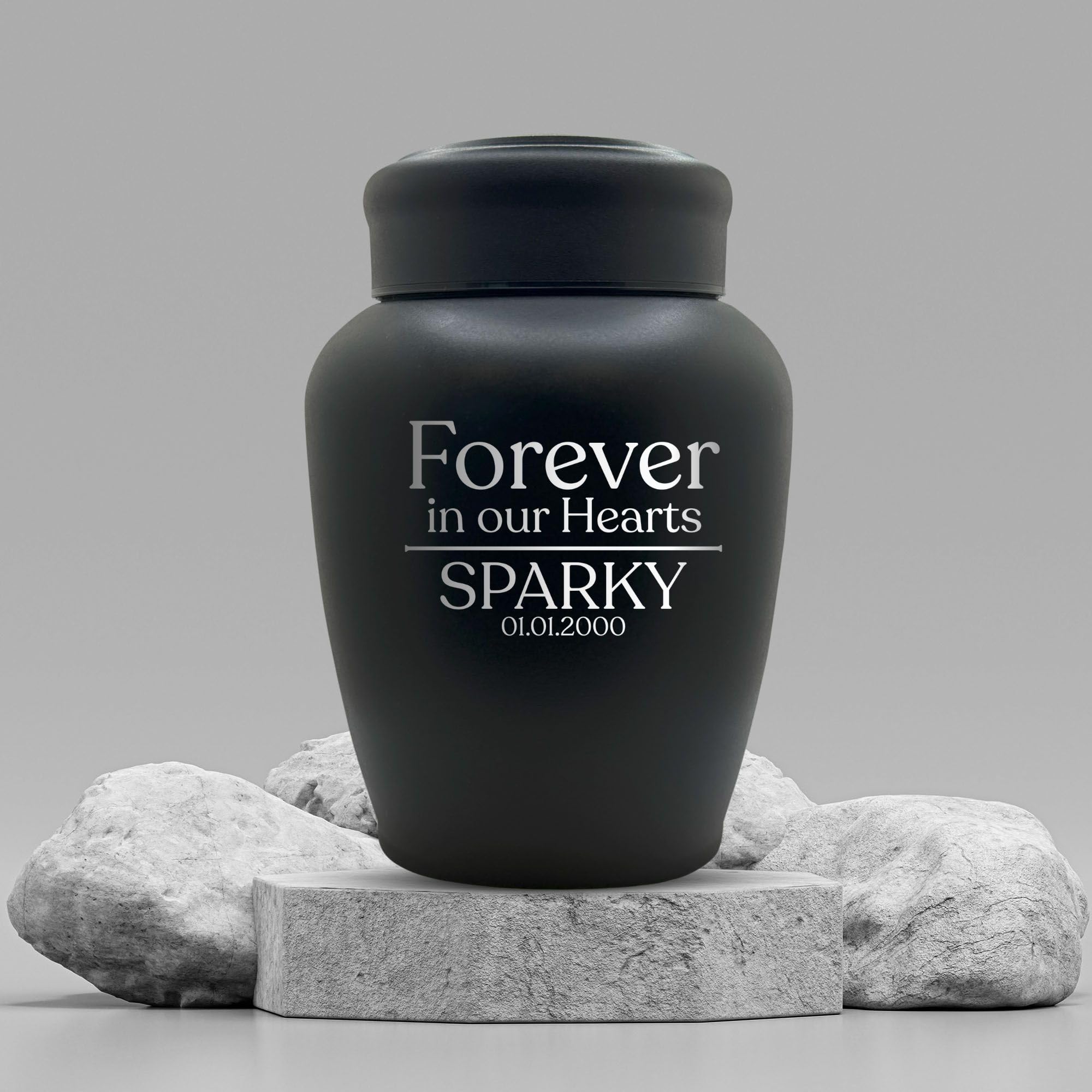Personalized Custom Dog Urn Engraved Dog Name And Date - Stainless Steel Cremation Urn For Large Dogs Ashes With Airtight Closur