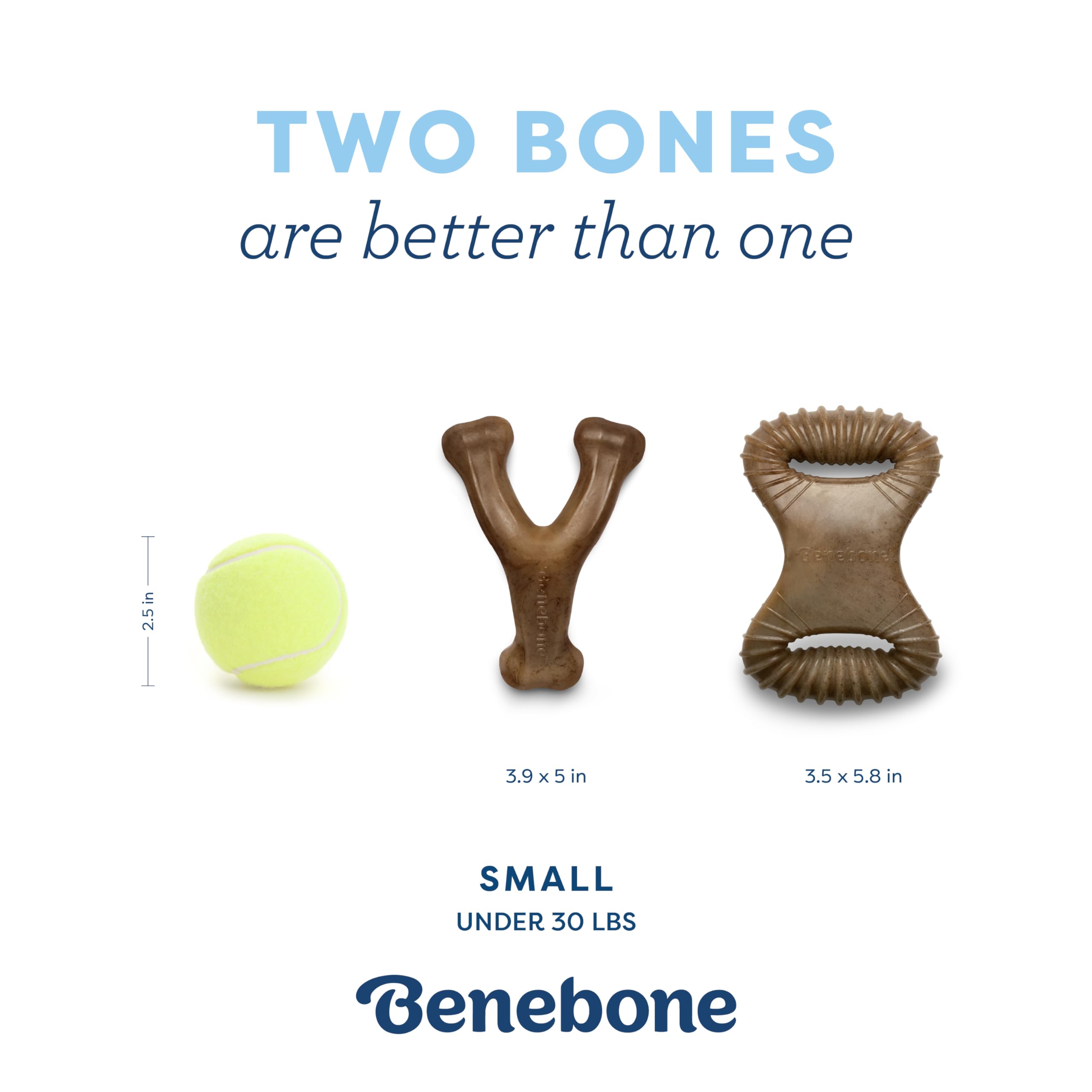 Benebone Puppy 2-Pack Dental Chew/Wishbone Bacon Small