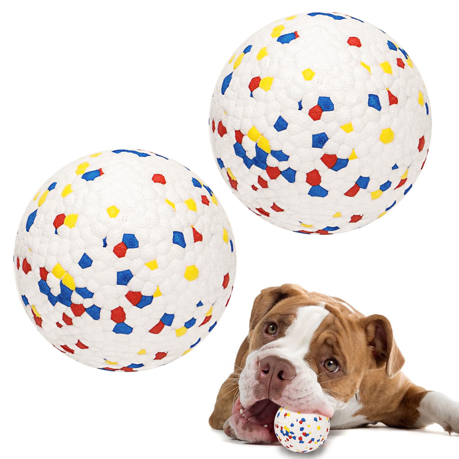 Lepawit Dog Balls for Aggressive Chewers, Indestructible Bouncy Floating Balls for Training Dog Catch and Fetch, Sturdy Solid Te