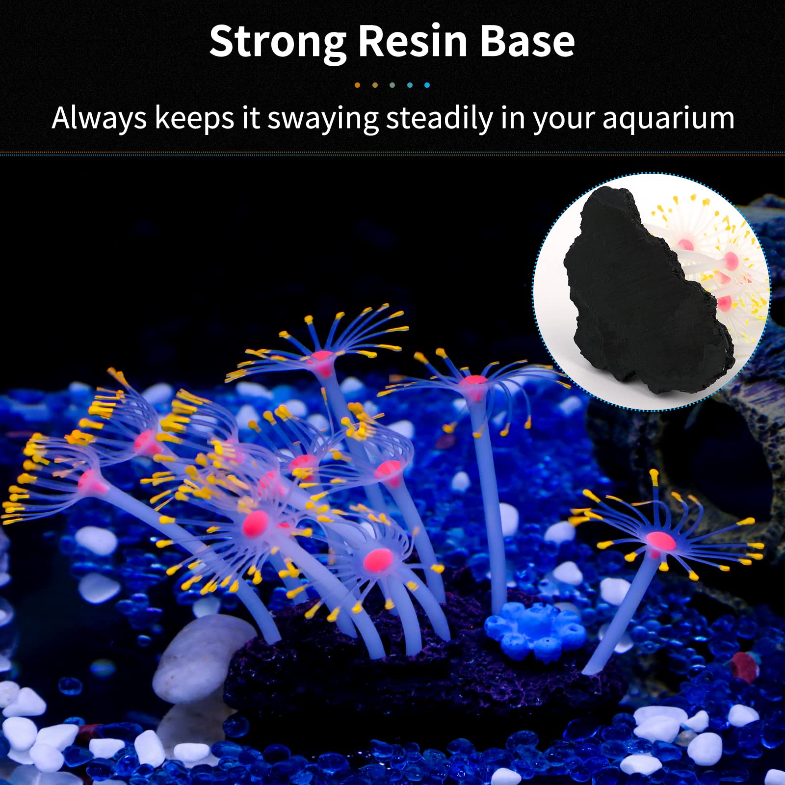 Uniclife Glowing Effect Artificial Coral Plant For Fish Tank, Decorative Aquarium Ornament, Orange