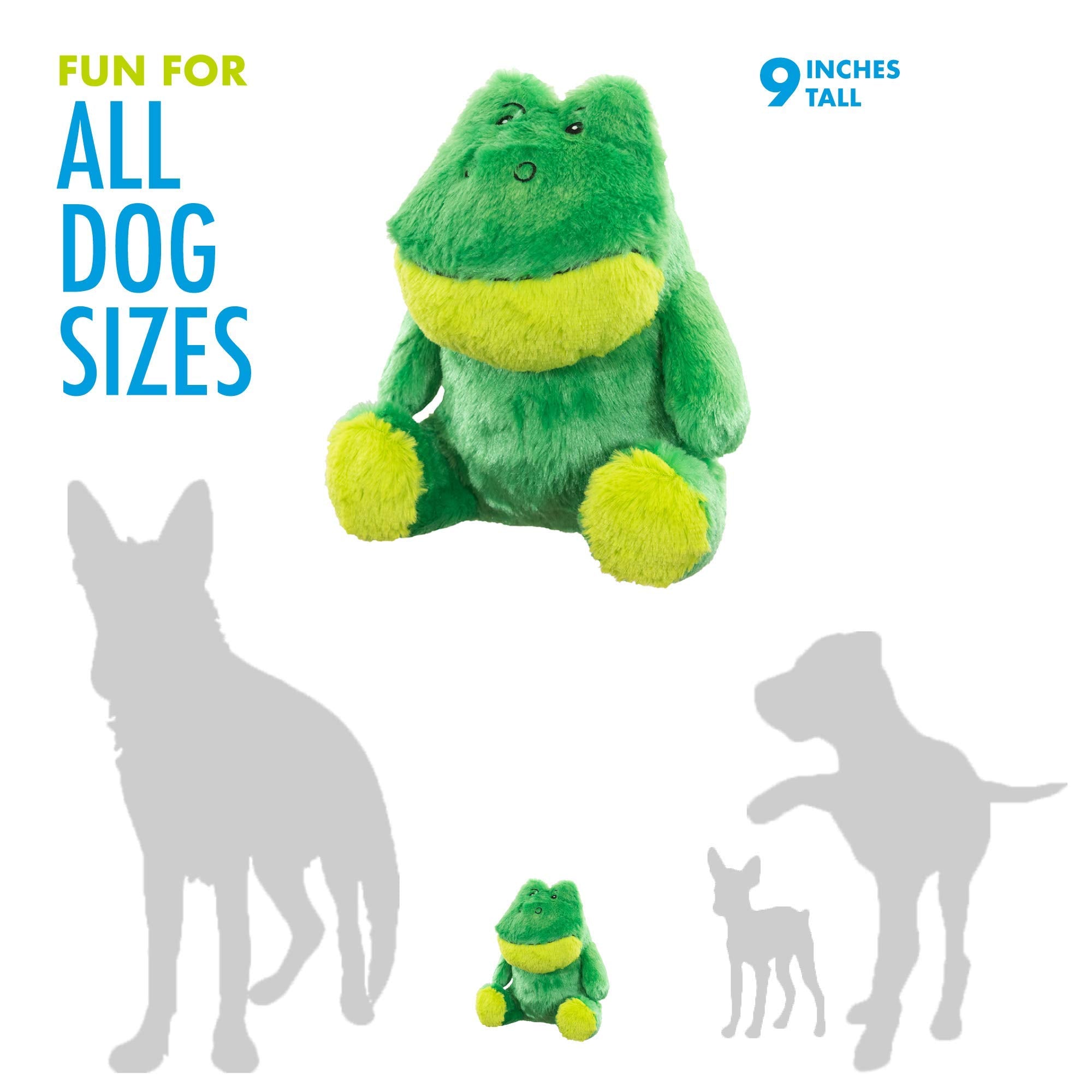 Hero Plush Squeaky Dog Toy - Durable Green Stuffed Animal with 3-in-1 Squeaker, Model 64244