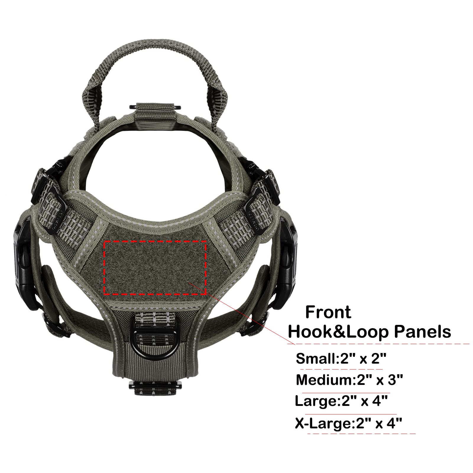 Icefang Tactical Dog Harness,2X Metal Buckle,Working Dog Molle Vest With Handle,No Pulling Front Leash Clip,Hook And Loop Panel