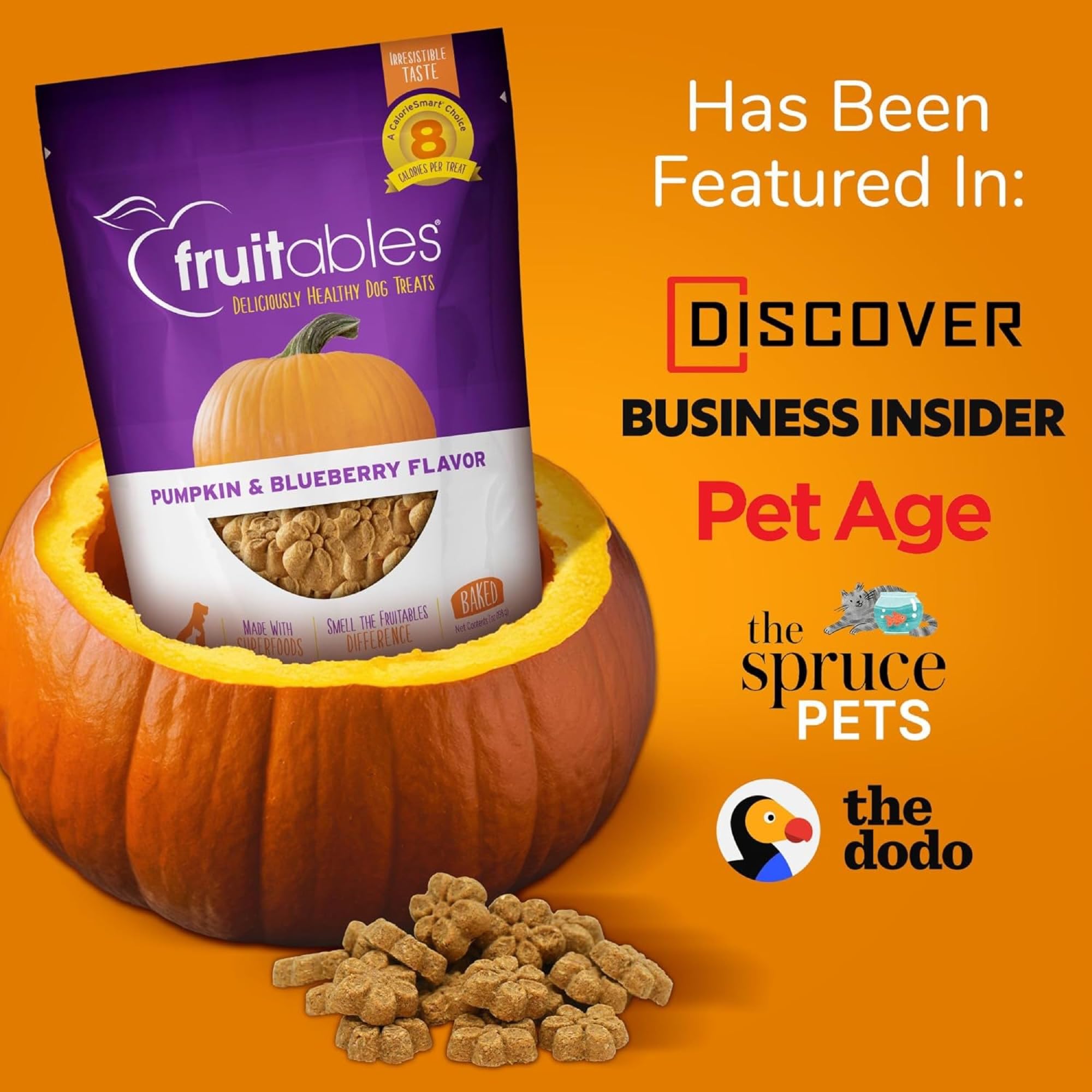 Fruitables - Dog Trts Crunch Bacon Apple - Case of 8 - 7 OZ