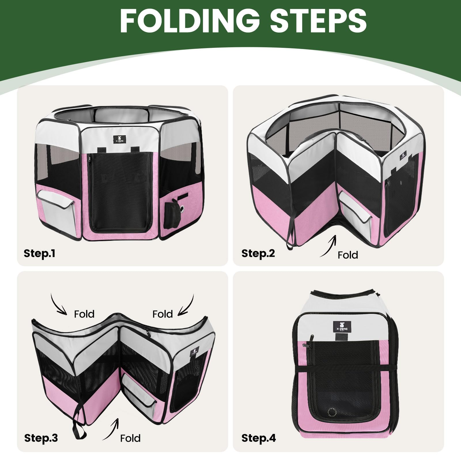 X-Zone Pet Dog Playpen Portable Pet Play Pens For Puppies, Cat, Rabbit, Chicks, Foldable Exercise Play Tent Kennel Crate, Indoor