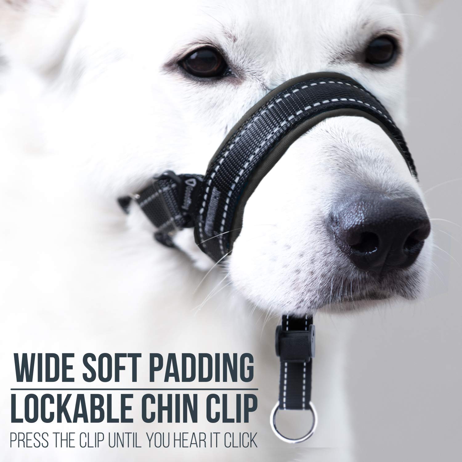 GoodBoy Dog Head Halter - Padded Nylon Leash Trainer, Size 2, Black