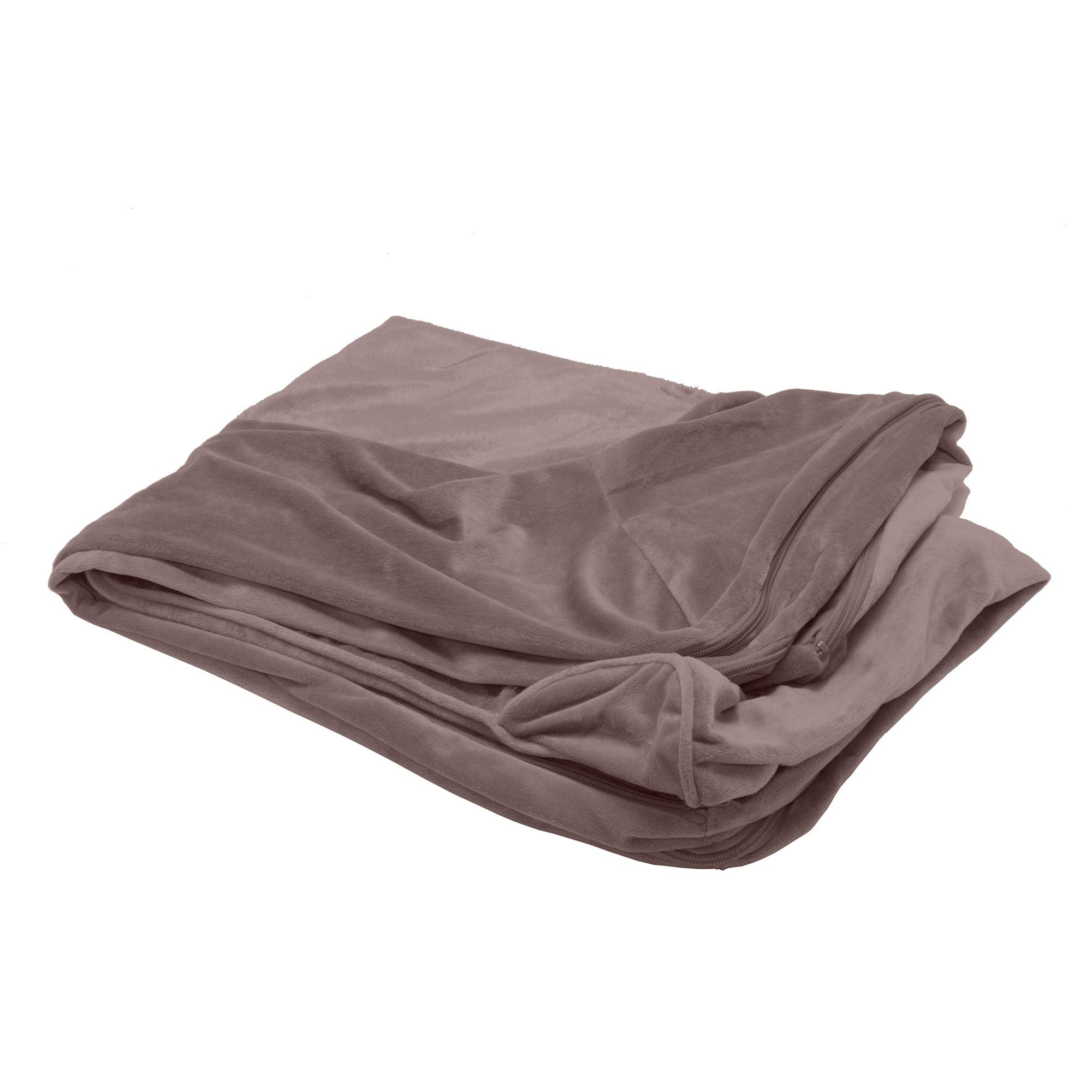 Furhaven Replacement Dog Bed Cover Faux Fur & Velvet Sofa-Style, Machine Washable - Driftwood Brown, Medium