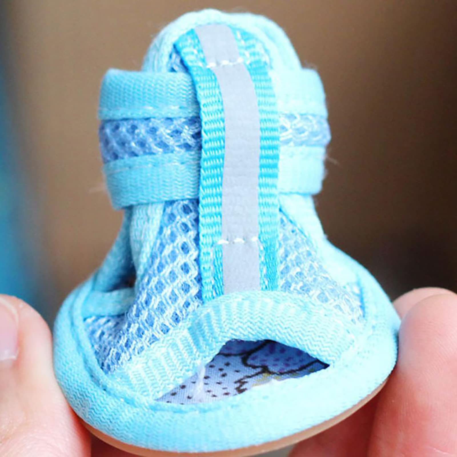 Breathable Mesh Dog Sandals For Summer, Puppy Paw Protectors, Outdoor Pet Sandals For Small Dogs Blue Size 1