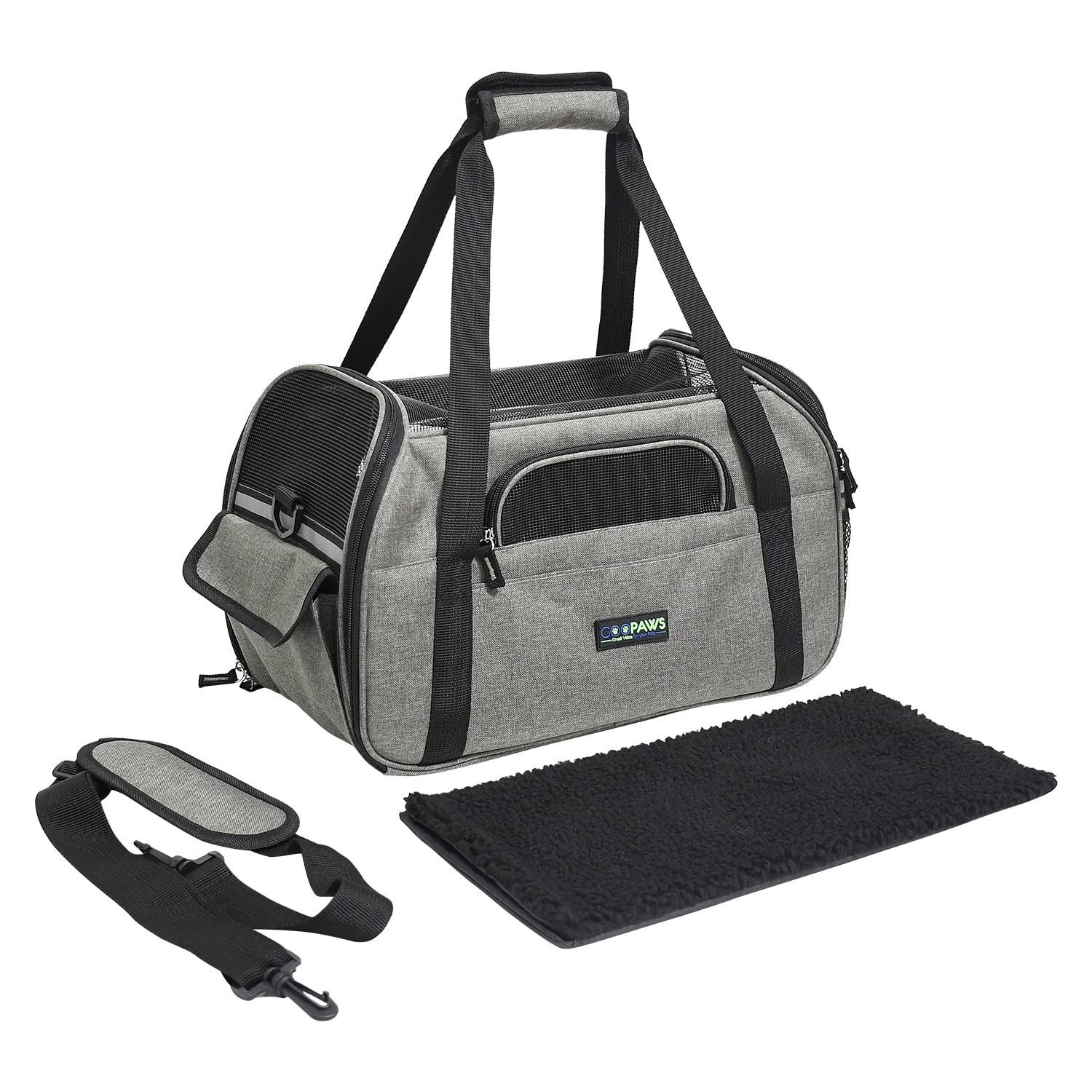 Jespet Soft-Sided Kennel Pet Carrier For Small Dogs, Cats, Puppy, Airline Approved Cat Carriers Dog Carrier Collapsible, Travel Handbag & Car Seat