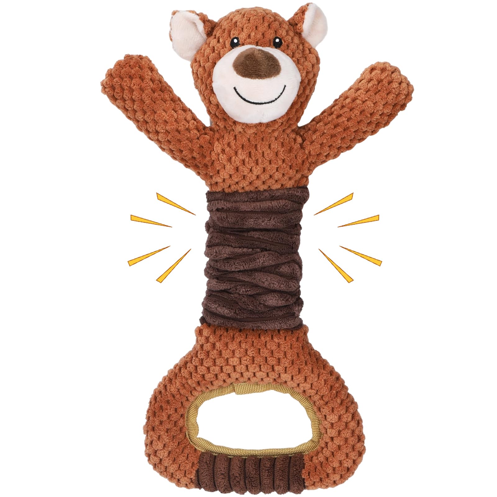 Letsmeet Squeaky Dog Toys - Plush Tug Of War With Crinkle Paper, Interactive Pull Toy For Puppies To Large Dogs