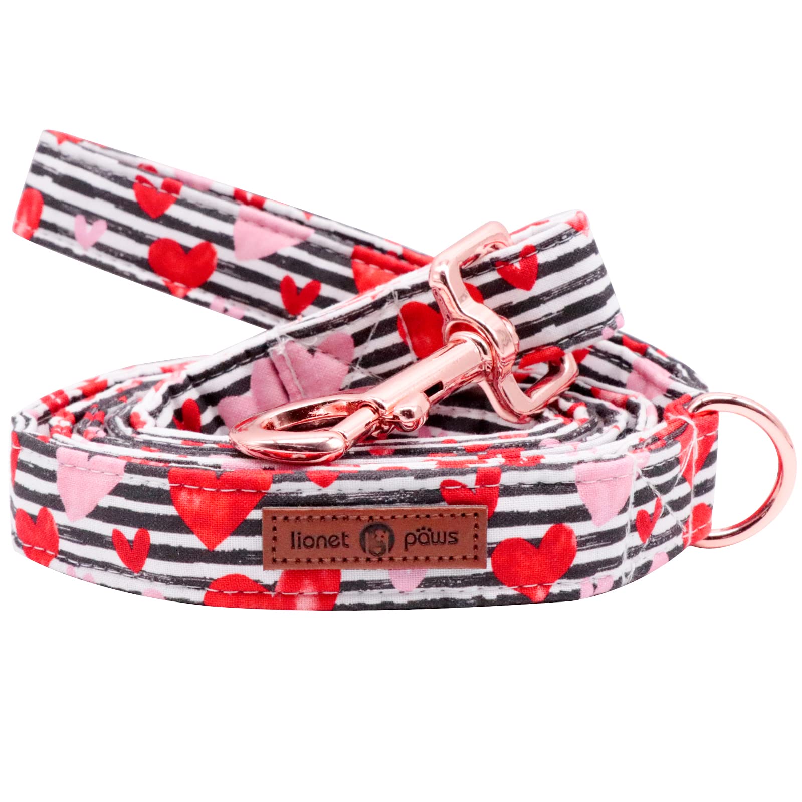 Lionet Paws Valentines Day Dog Leash Matching Dog Collar For Small Medium Large Dog