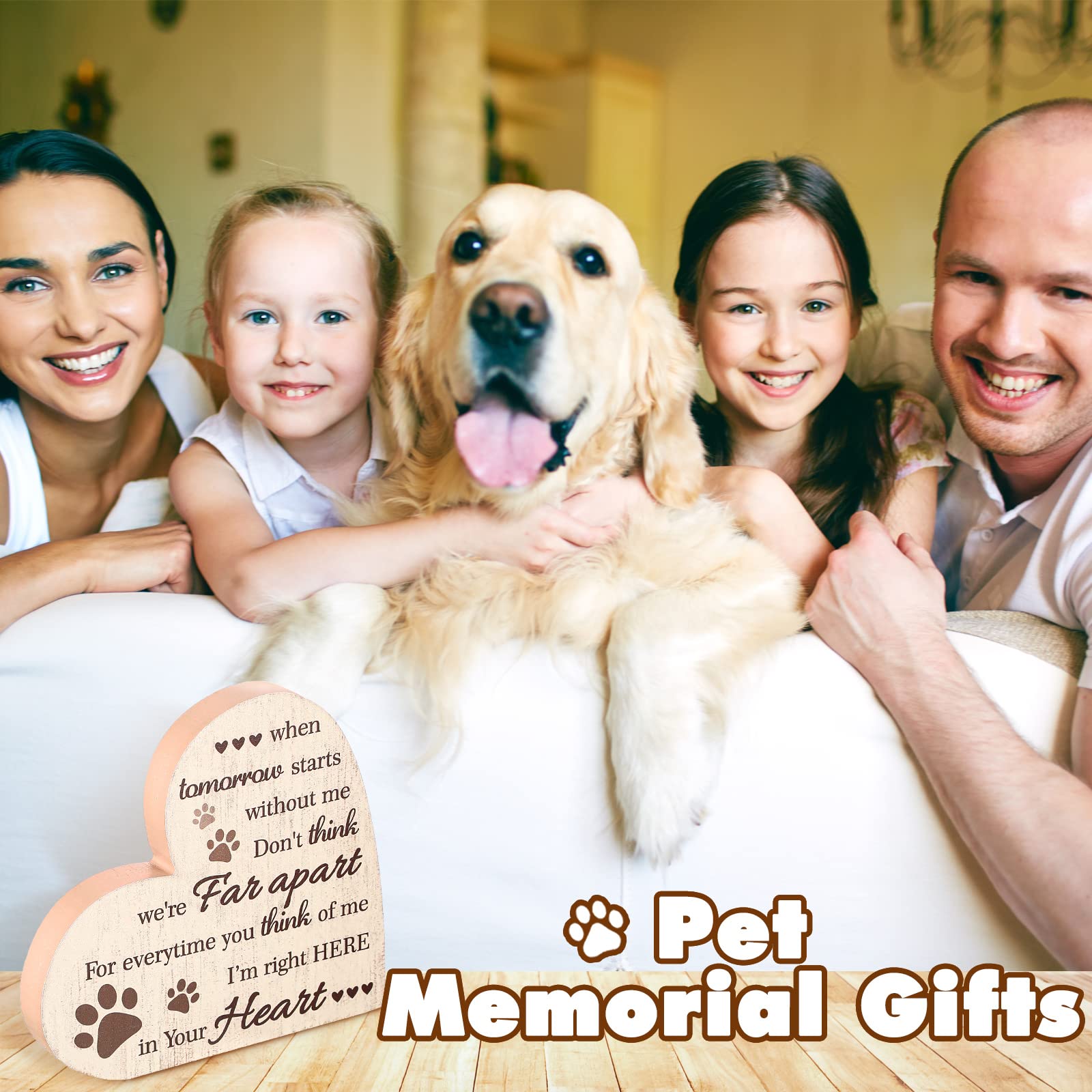 Maitys Pet Memorial Gifts Bereavement Remembrance Gifts For Loss Of Dog Cat Sympathy Condolence Gifts Heart Shaped Wood Sign Whe