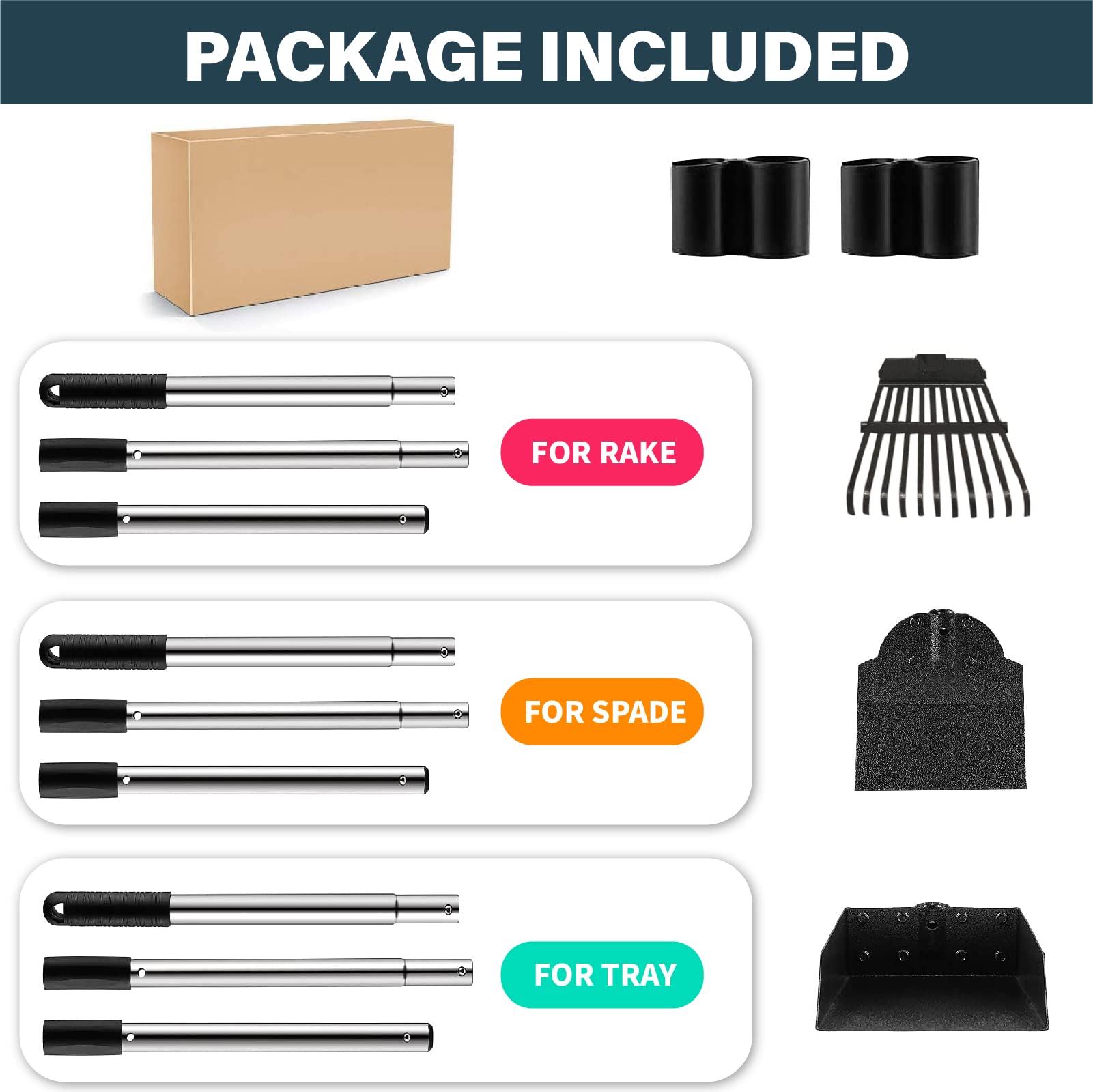 Sunlax Dog Pooper Scooper, Poop Scoop Set For Large Dogs Including Rake Spade Tray With Long Handle, Extra Large Picker- Easy To Wash