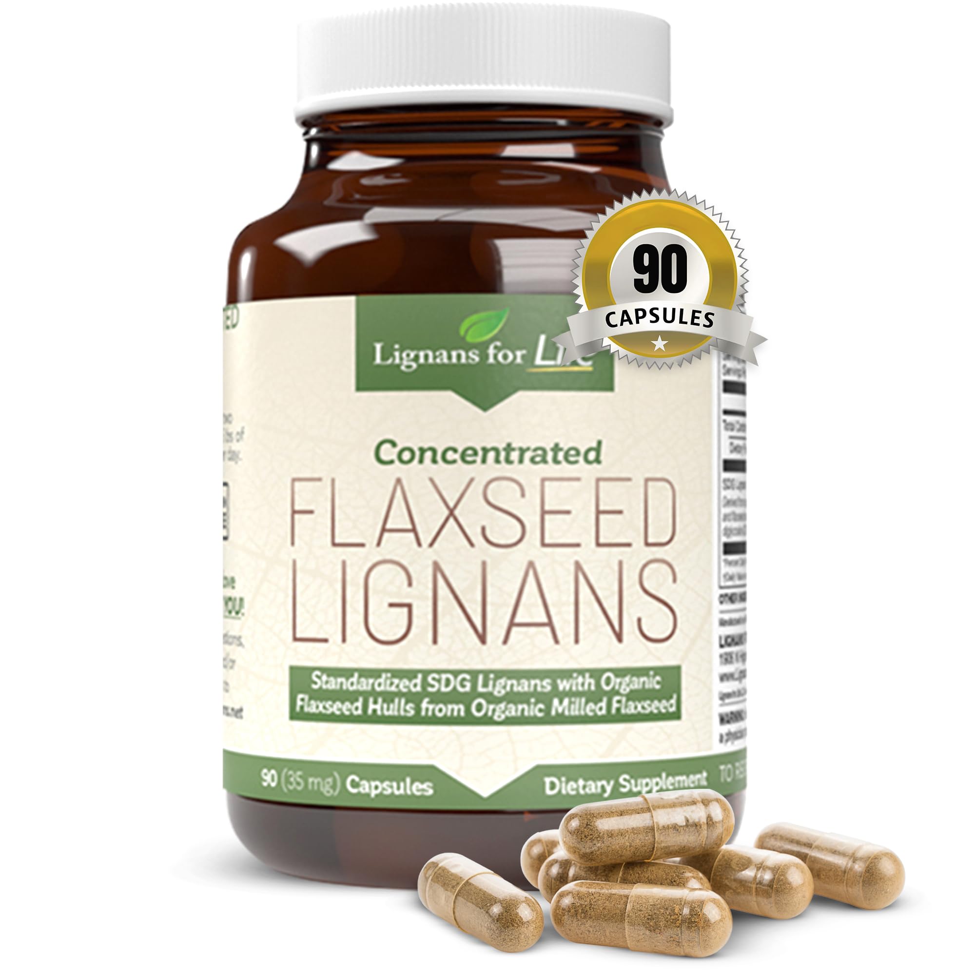 Lignans for Life Flaxseed Lignans for Dogs & People + SDG - Omega 3 Fatty Acids, High Fiber Antioxidants - Improve Shiny Coat, D