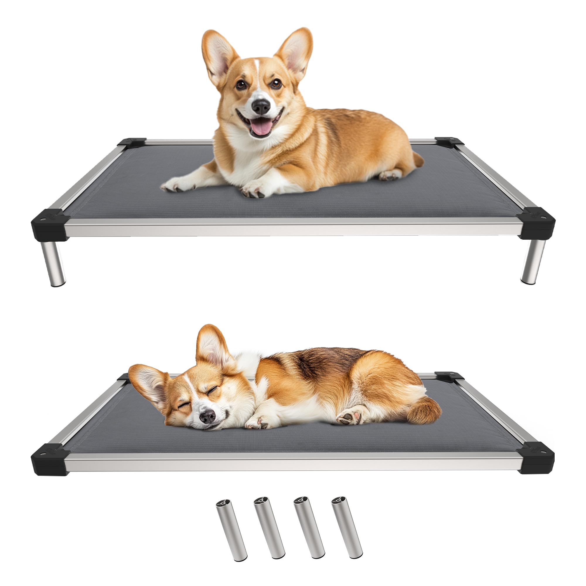 Fxw Titannest Chew-Proof Elevated Dog Bed, Padded Cot For Outdoor/Camping/Indoor Use, Durable & Washable Pet Bed For Medium And 