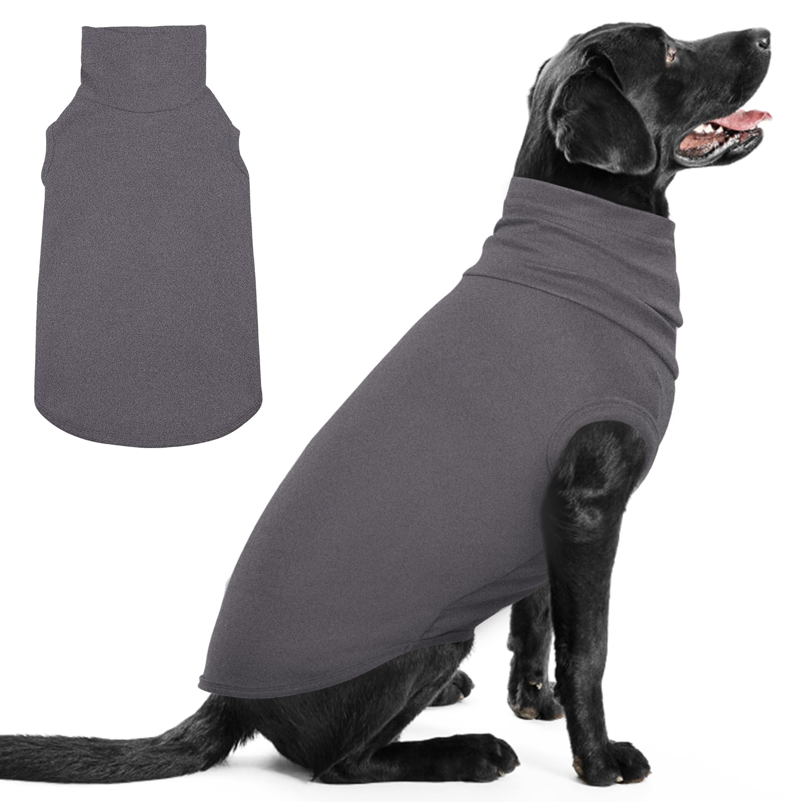 IECOii XXXL Dog Sweater,Stretch Fleece Vest Dog Sweater -Grey, XXX-Large,Christmas Dog Sweater Dog Winter Clothes,Pullover Dog P