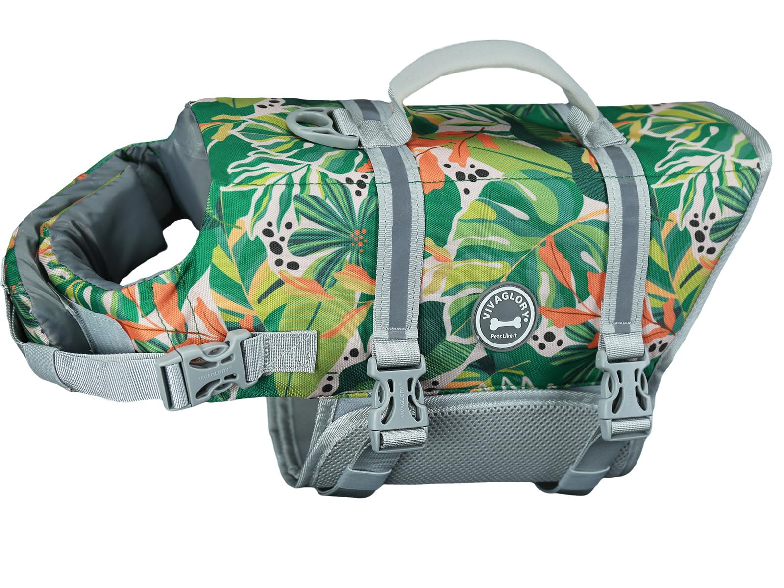 Vivaglory Ripstop Dog Life Jacket For Small Medium Large Dogs Boating, Dog Swimming Vest With Enhanced Buoyancy & Visibility, Fl