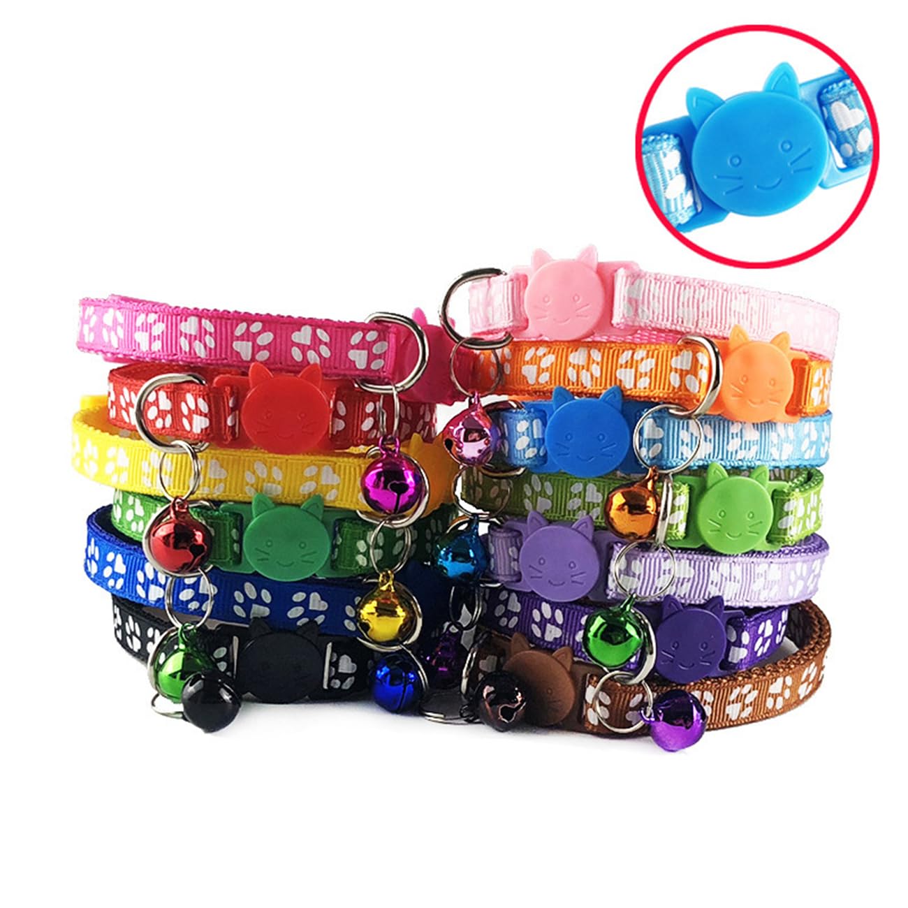 Red Breakaway Cat Collars With Bells, 2 Pack Kitten Collar With Bells, Break Away Cat Collars For Girl Cats Female Kitty