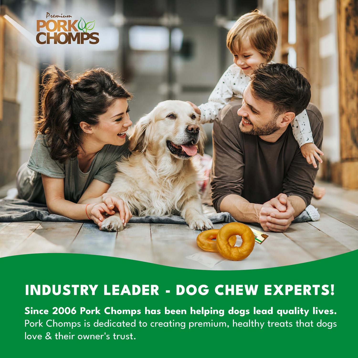 Pork Chomps Roasted Donuts 3 Dog Treat