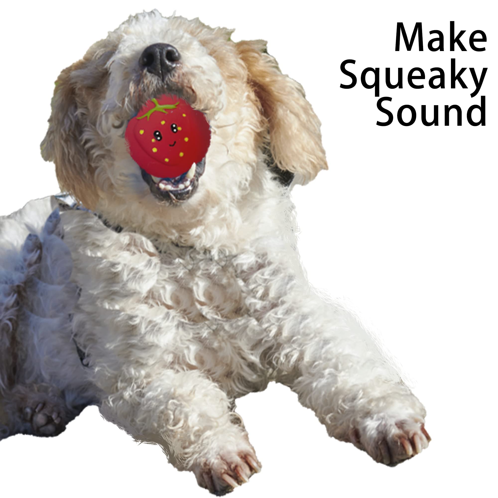 Jalousie 3 Inch Squeaky Dog Toys - Soft Rubber Chew Balls for Small & Medium Pets - 6 Pack Fetch Play Toy Set