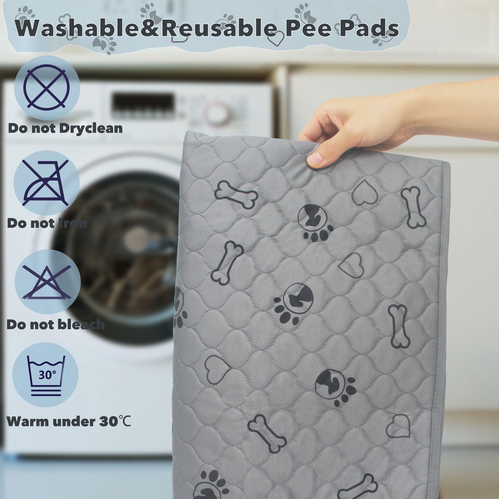 3 Pack 34X36 Reusable Puppy Pads With Puppy Blanket,Dog Pad Washable Waterproof, Potty Buddy Reusable Potty Pads For Dogs,Super