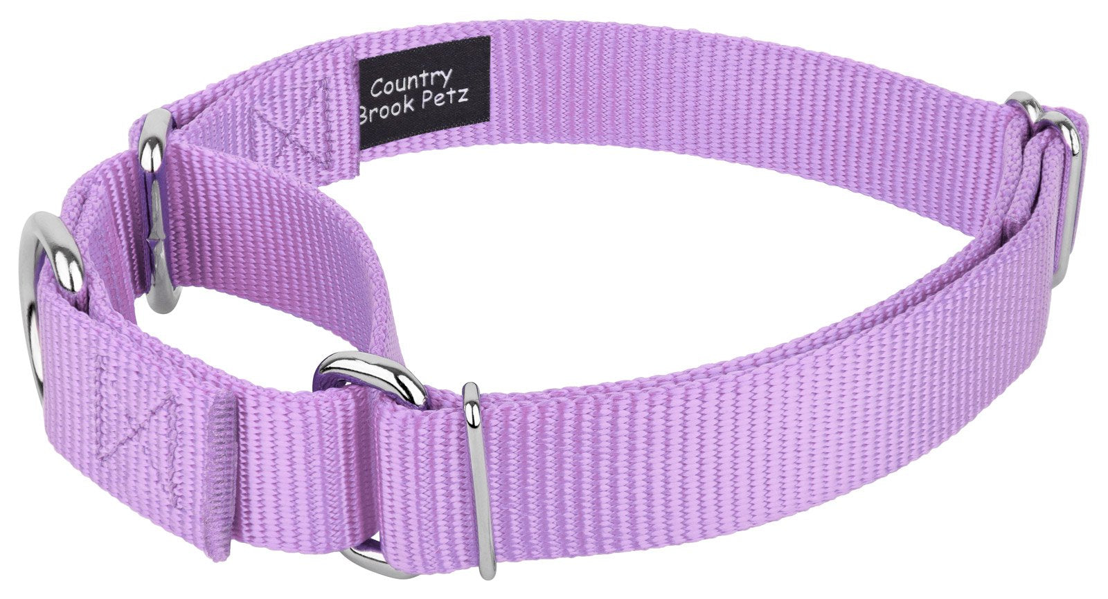 Country Brook Petz - Lavender Martingale Heavy Duty Nylon Dog Collar - 21 Vibrant Color Options (3/8 Inch Width, Mini)
