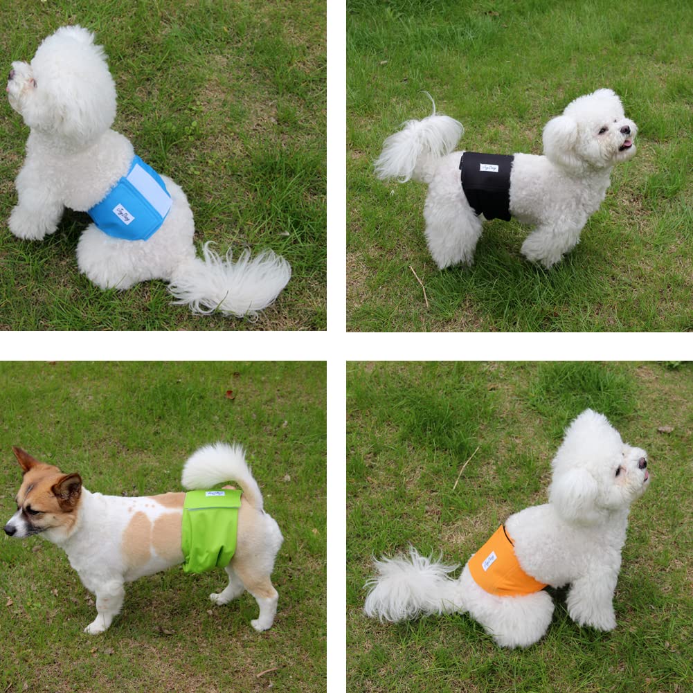 JoyDaog Reusable Belly Bands for Dogs,5 Pack Premium Washable Dog Diapers Male Puppy Nappies Wrap,S