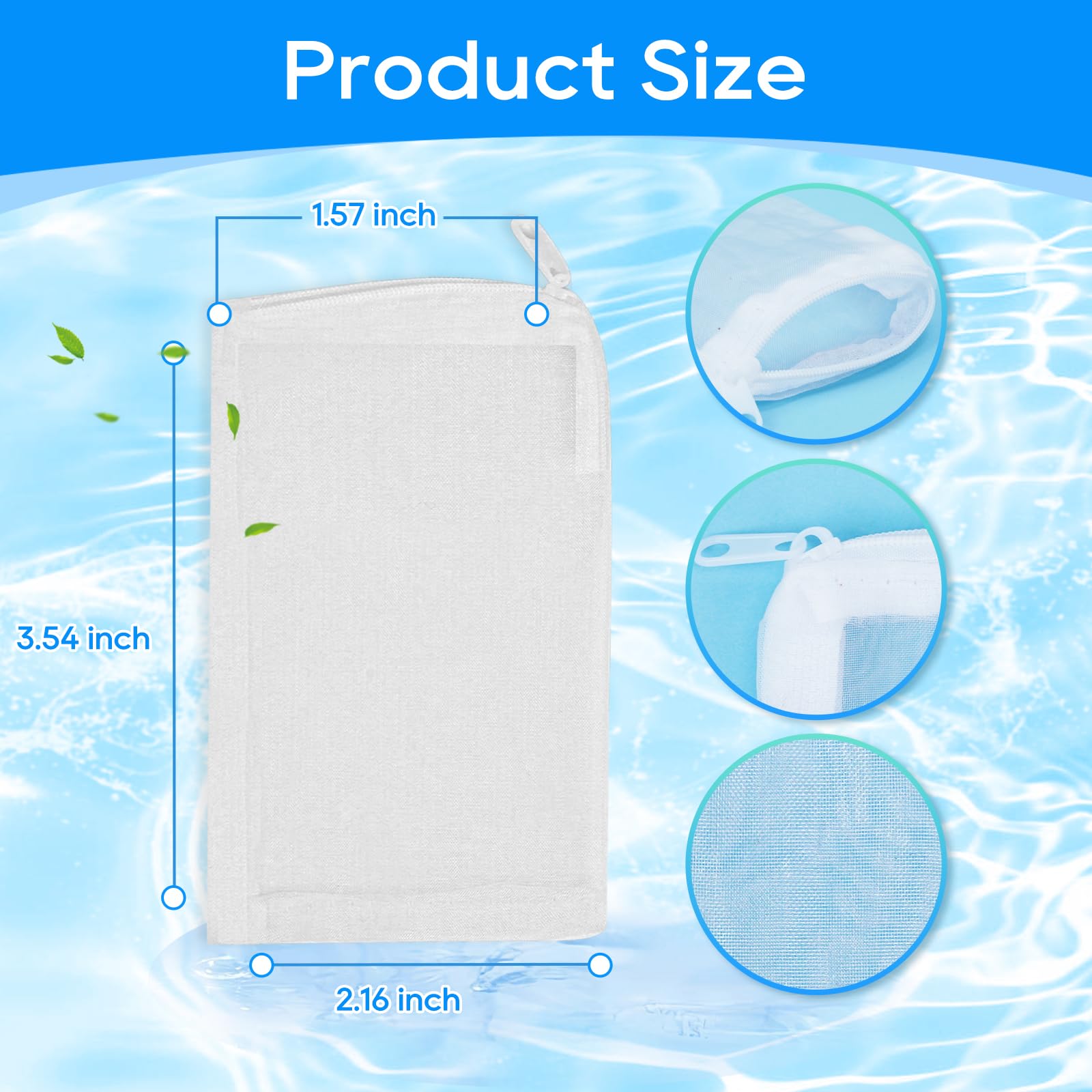 Myfatboss 15Pcs Media Bags For Aquarium, Extra Fine Mesh Bag Reusable Nylon Net Aquarium Filter Bags With Plastic Zipper For Ext