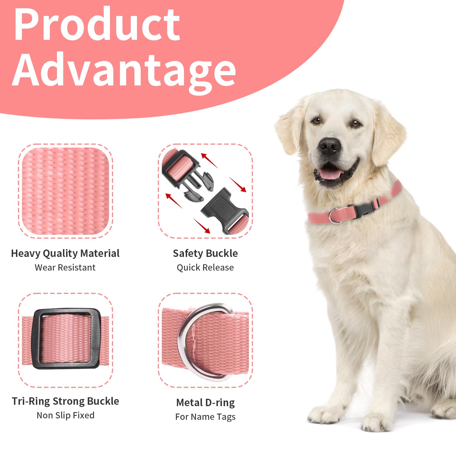 Modern Stylish Ecollar Replacement Strap, Nylon 3/4'' Replacement Collar For Shock Collar With Quick Release Buckle, Soft Adjust