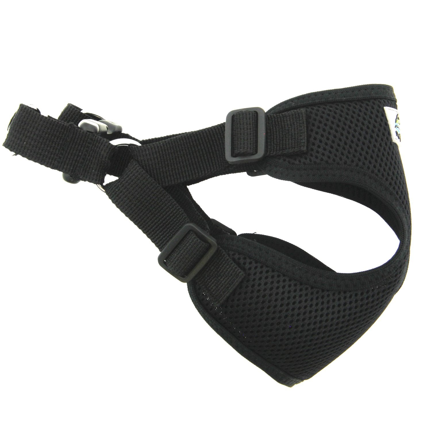 Doggie Design Soft Lightweight Wrap And Snap Choke Free Dog Harness - Black (M)