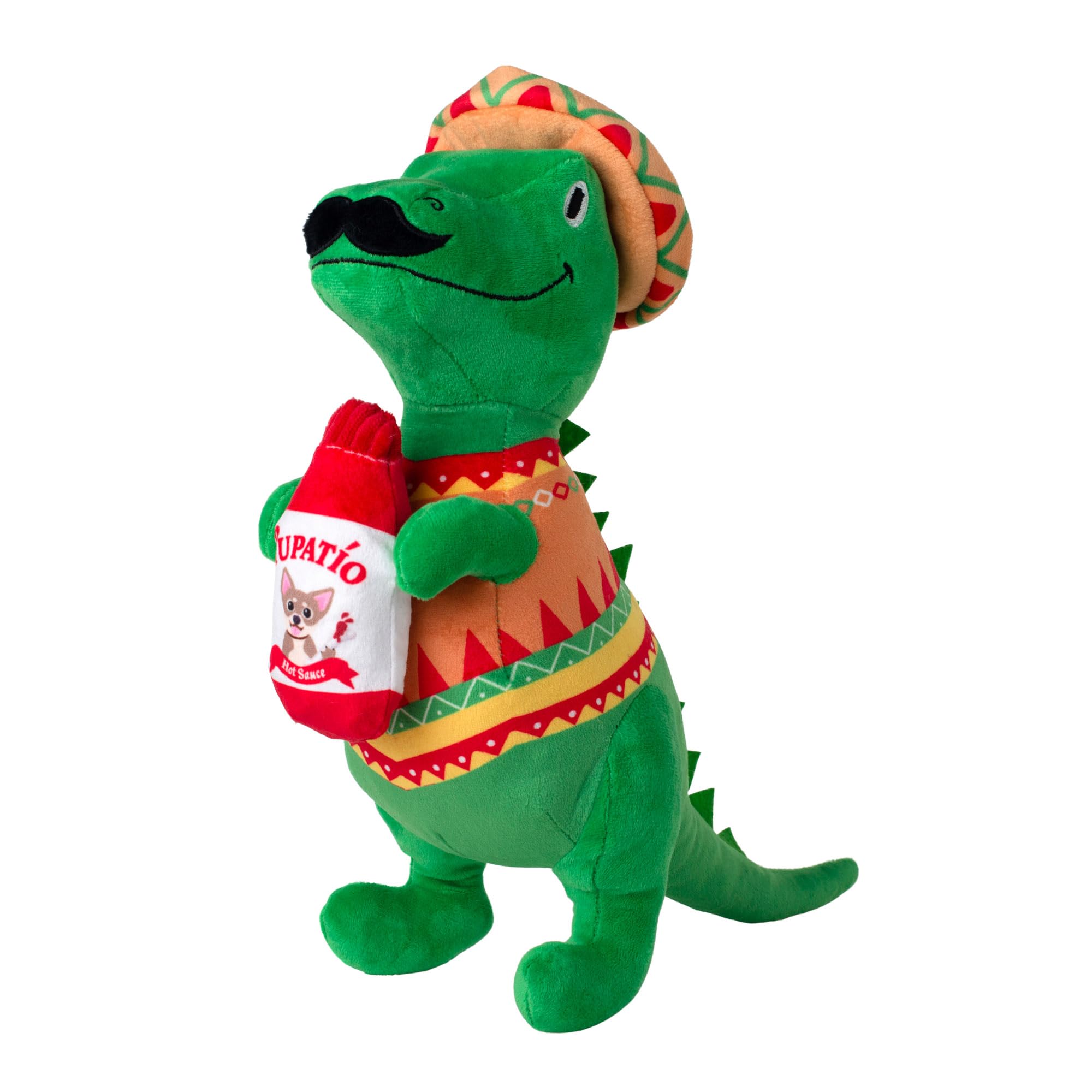 Fringe Studio Fiesta Saurus Plush Dog Toy, Pet Shop Collection (314338)