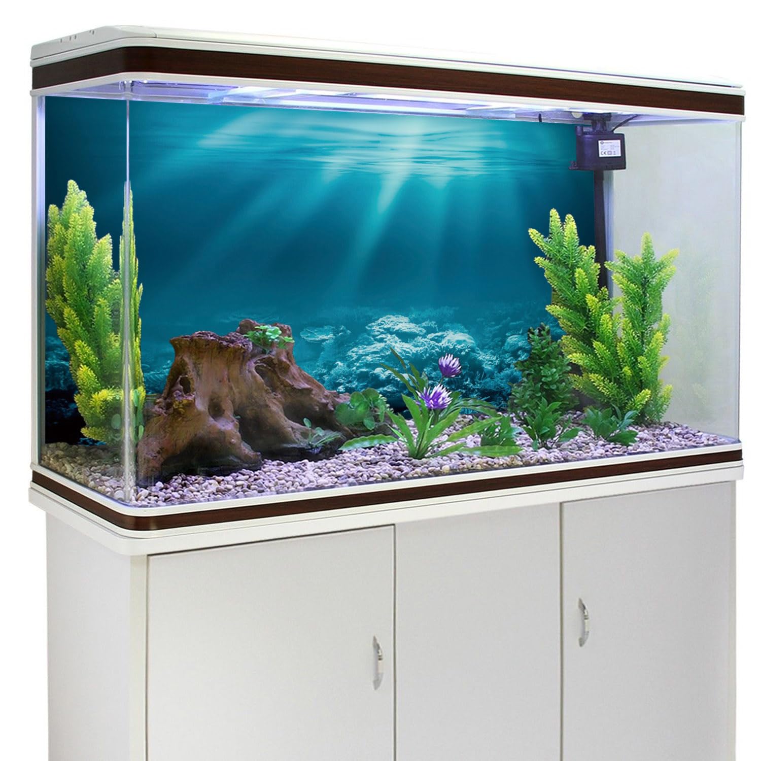 Awert 30X18 Inches Undersea Theme Aquarium Background Sunshine Underwater World Fish Tank Background Durable Polyester Backgroun