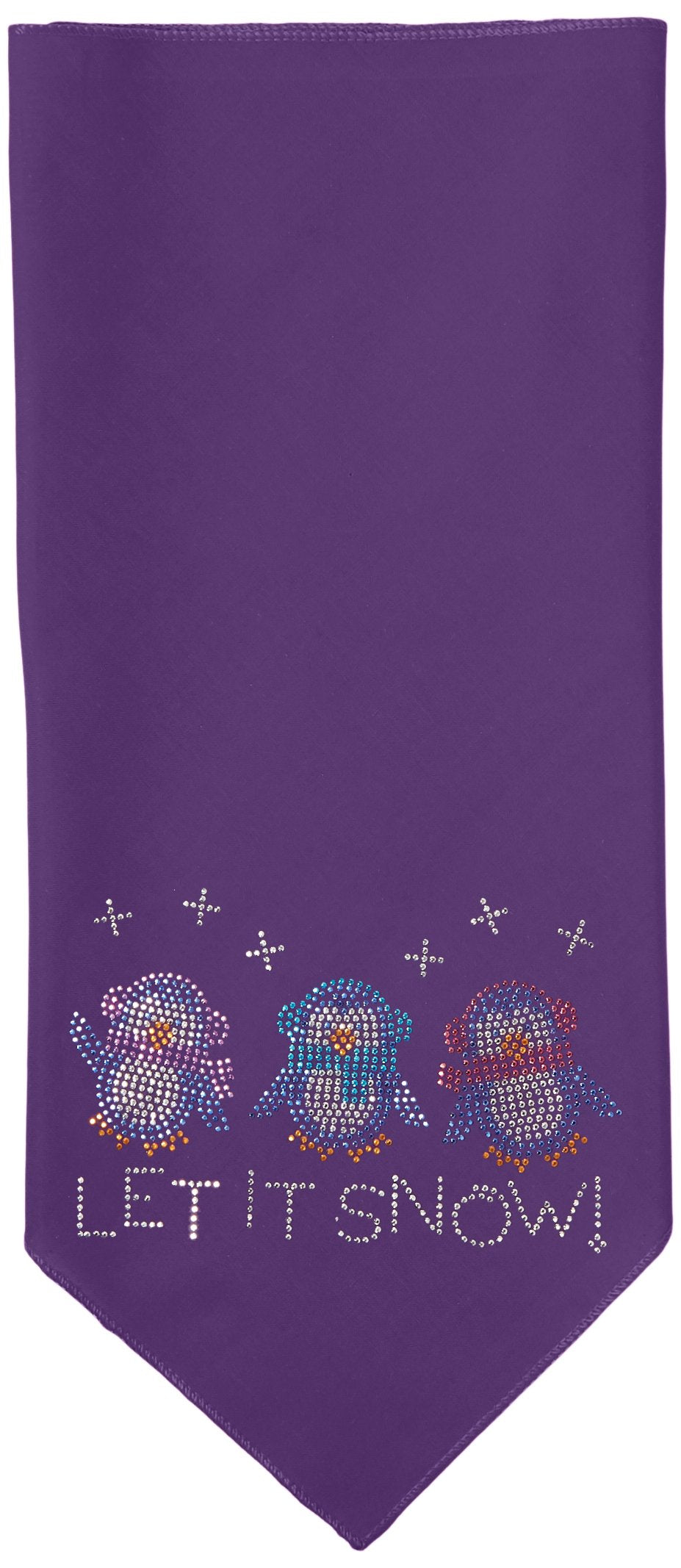 Mirage Pet Products Let it Snow Penguins Rhinestone Bandana, Large, Purple