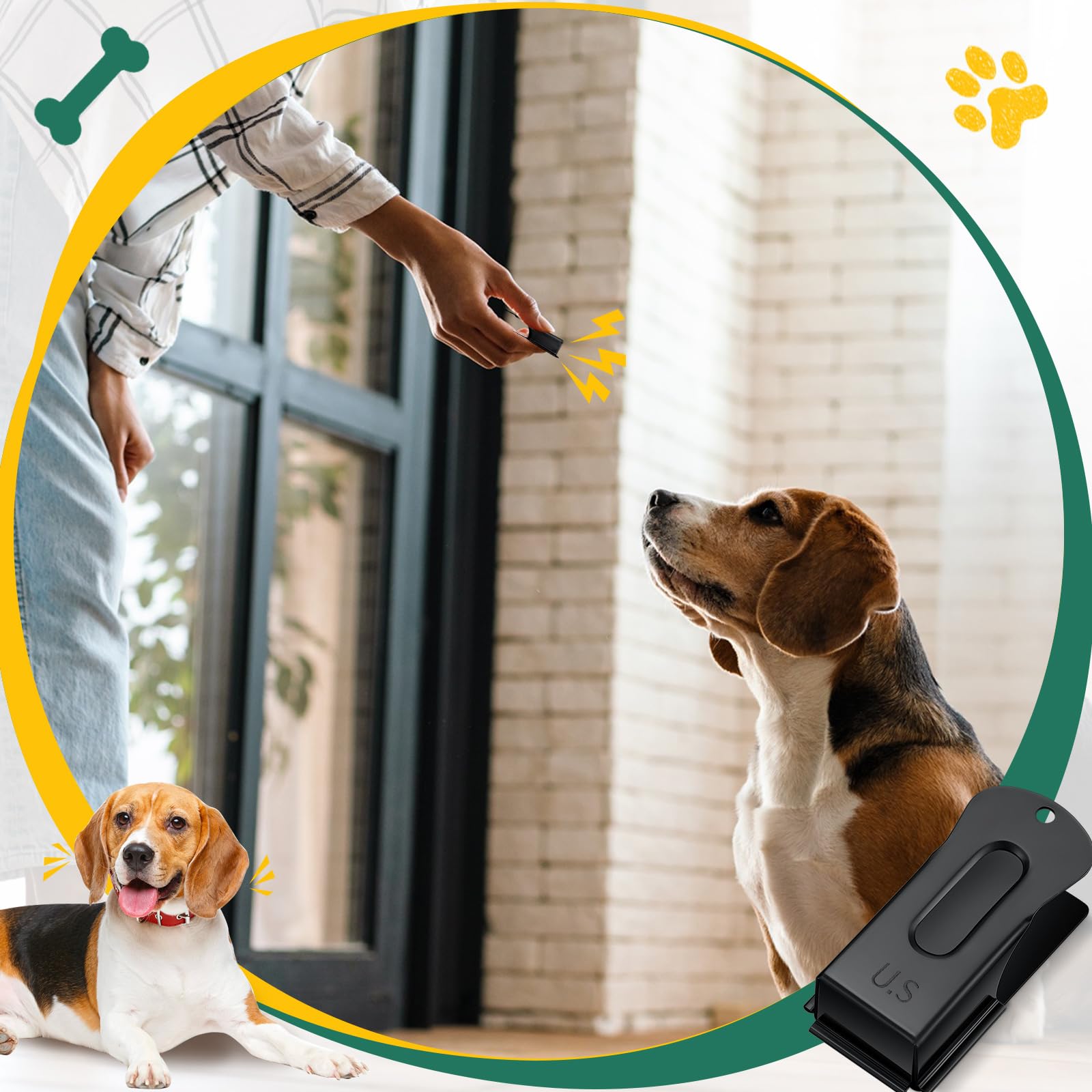 VercanMonth Brass Pet Training Clicker - 2 Pieces Metal Dog Clicker for Puppies & Cats - Black, Model YUM-VercanMonth-0527