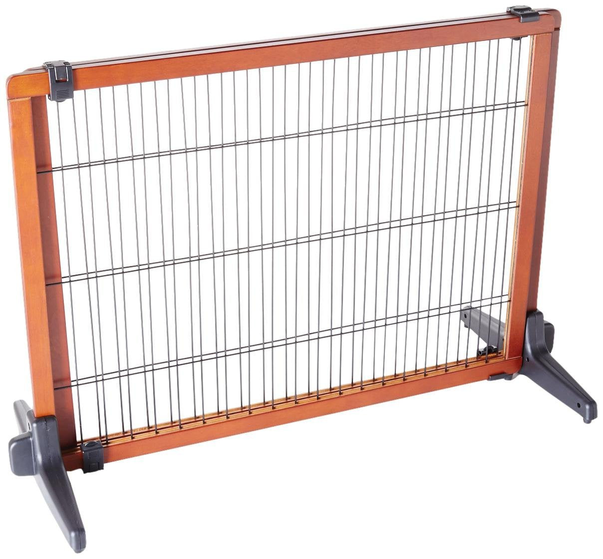 Carlson Extra Tall 70-Inch Wide Adjustable Freestanding Pet Gate, Premium Wood (2870 DS),Brown