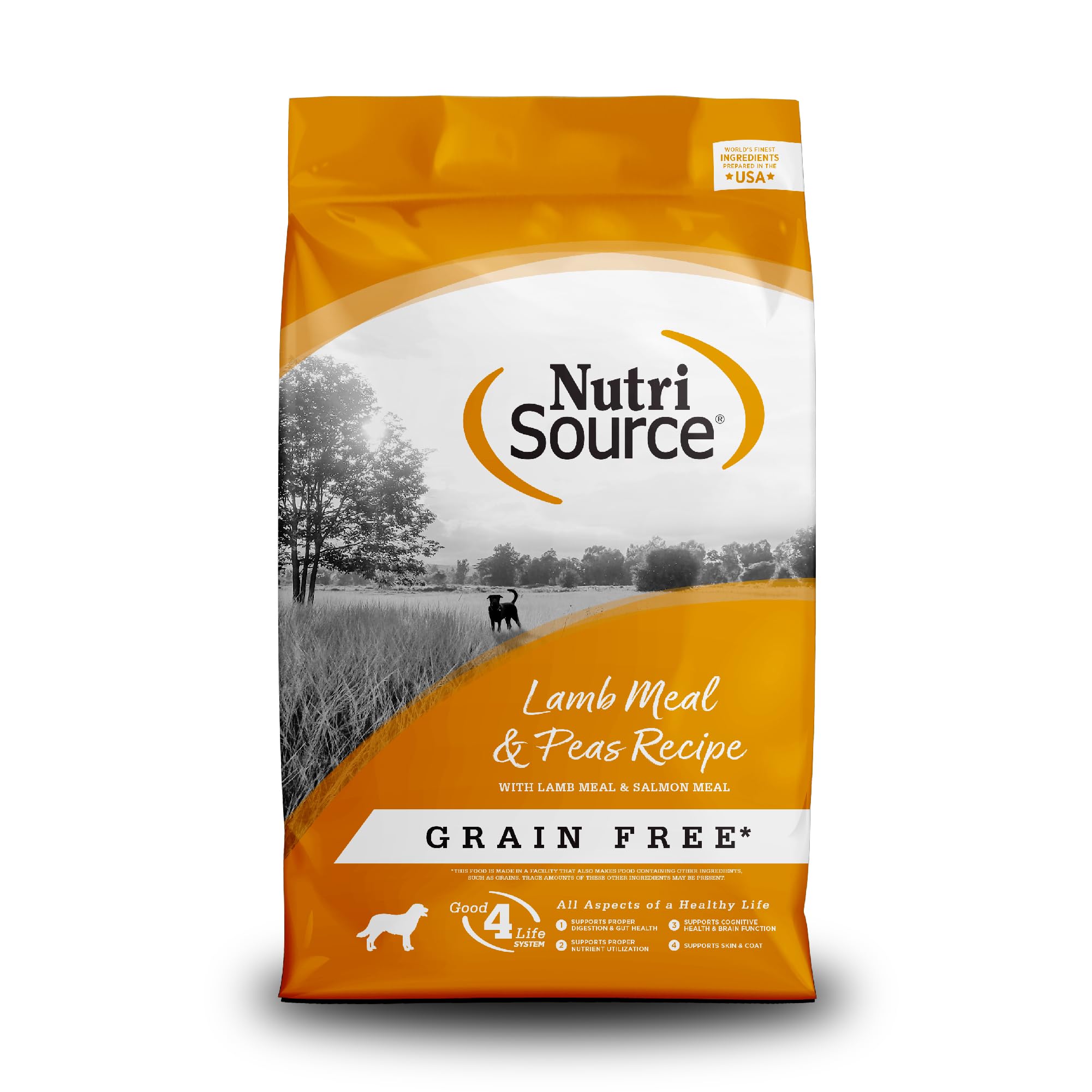 NutriSource Grain Free Dry Dog Food, Lamb Meal and Peas, 12LB
