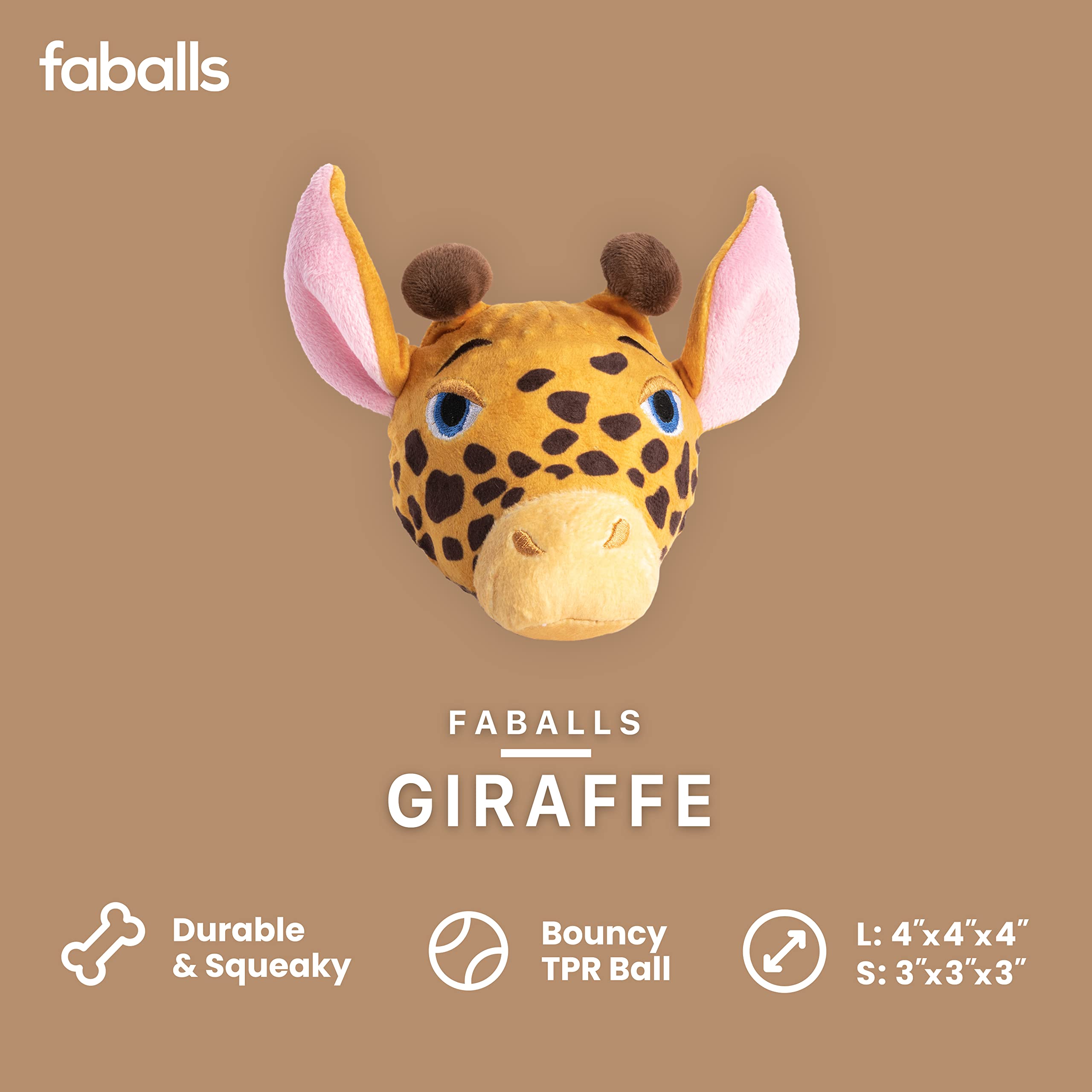 Fabdog Giraffe Squeak Toy Small