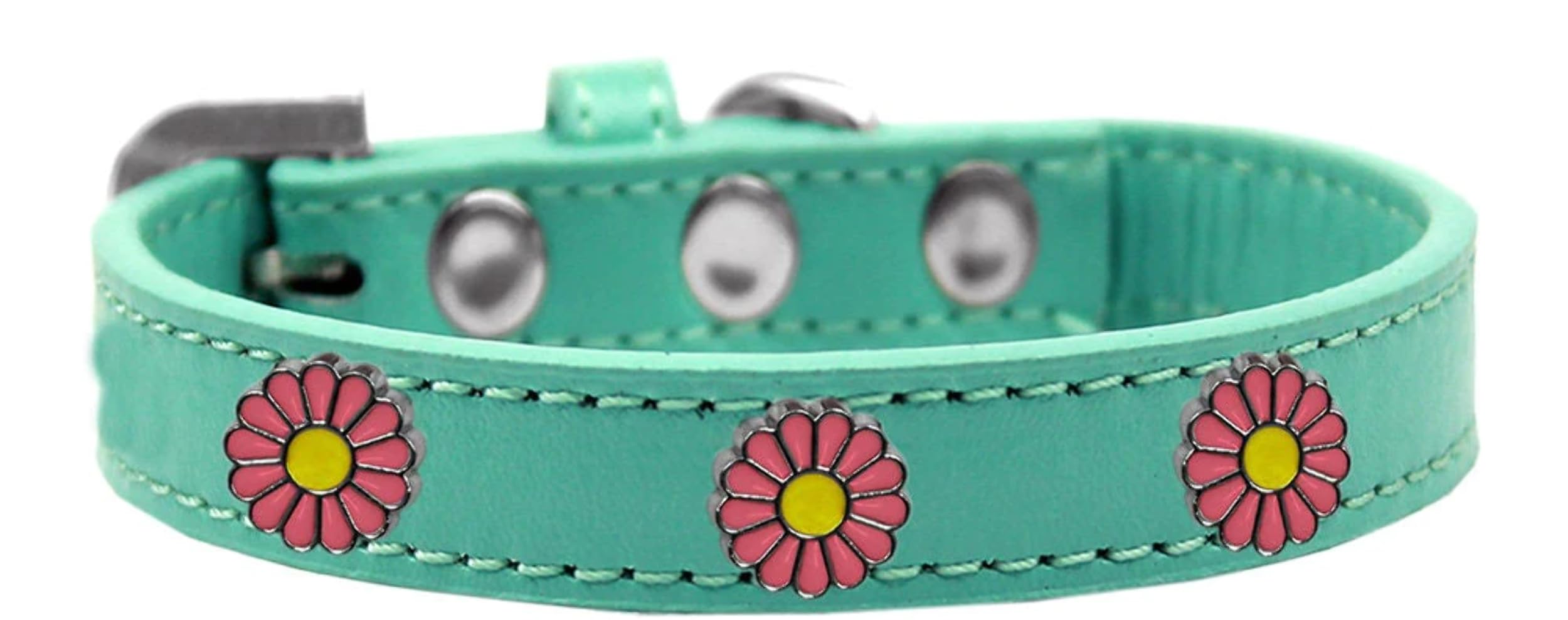 Dog, Puppy and Pet Widget Fashion Collar, Pink Daisies Lavender 20