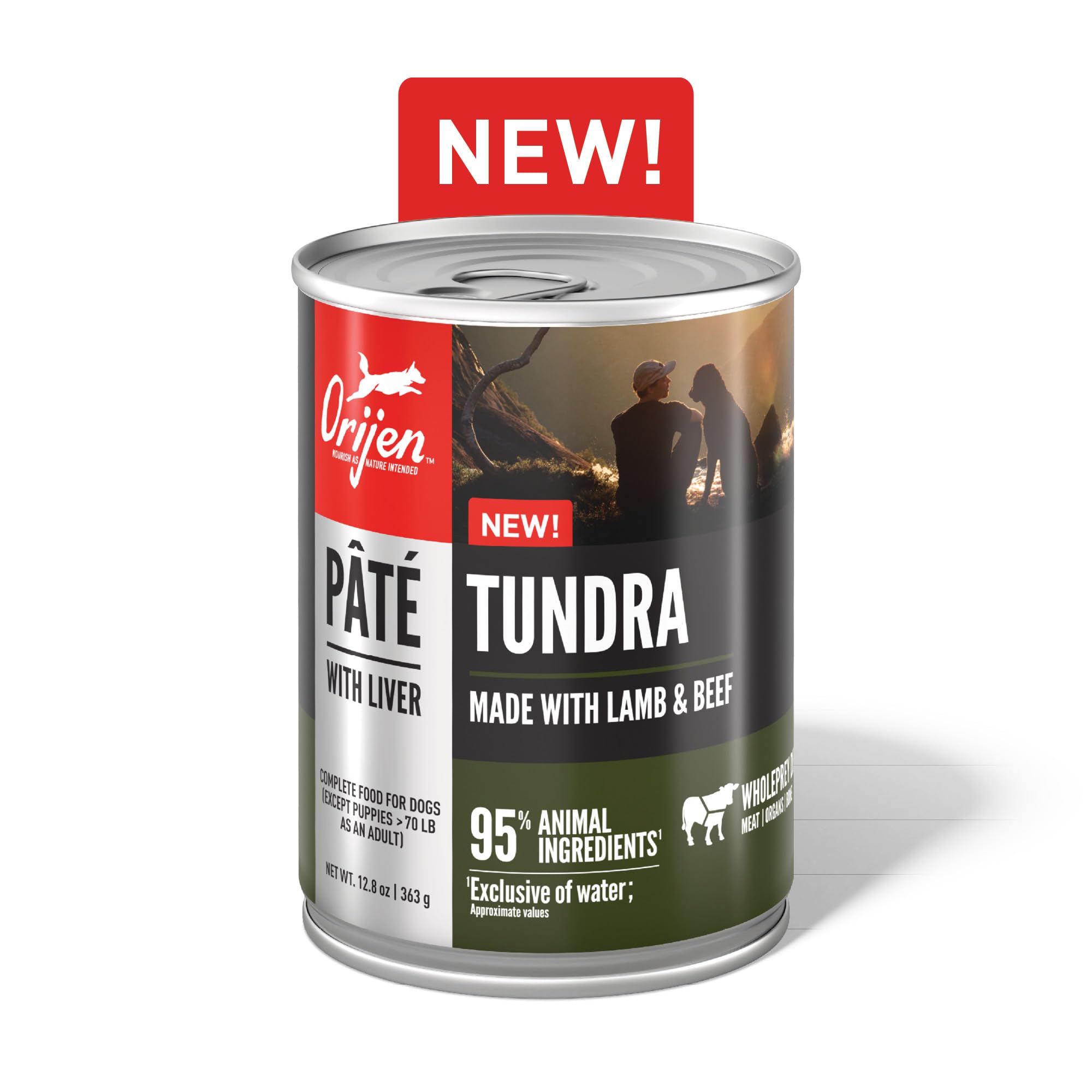 ORIJEN Pate Wet Dog Food Tundra Recipe with Liver 12.8oz Cans (12 Count)