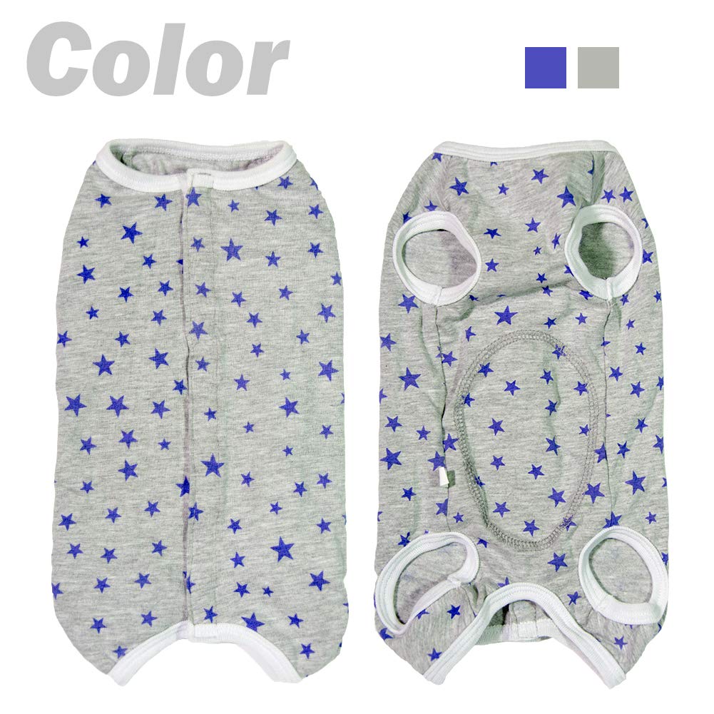Kukaster Pet Dog’S Recovery Suit Post Surgery Shirt For Puppy, Wound Protective Clothes For Little Animals(Grey Stars-S)
