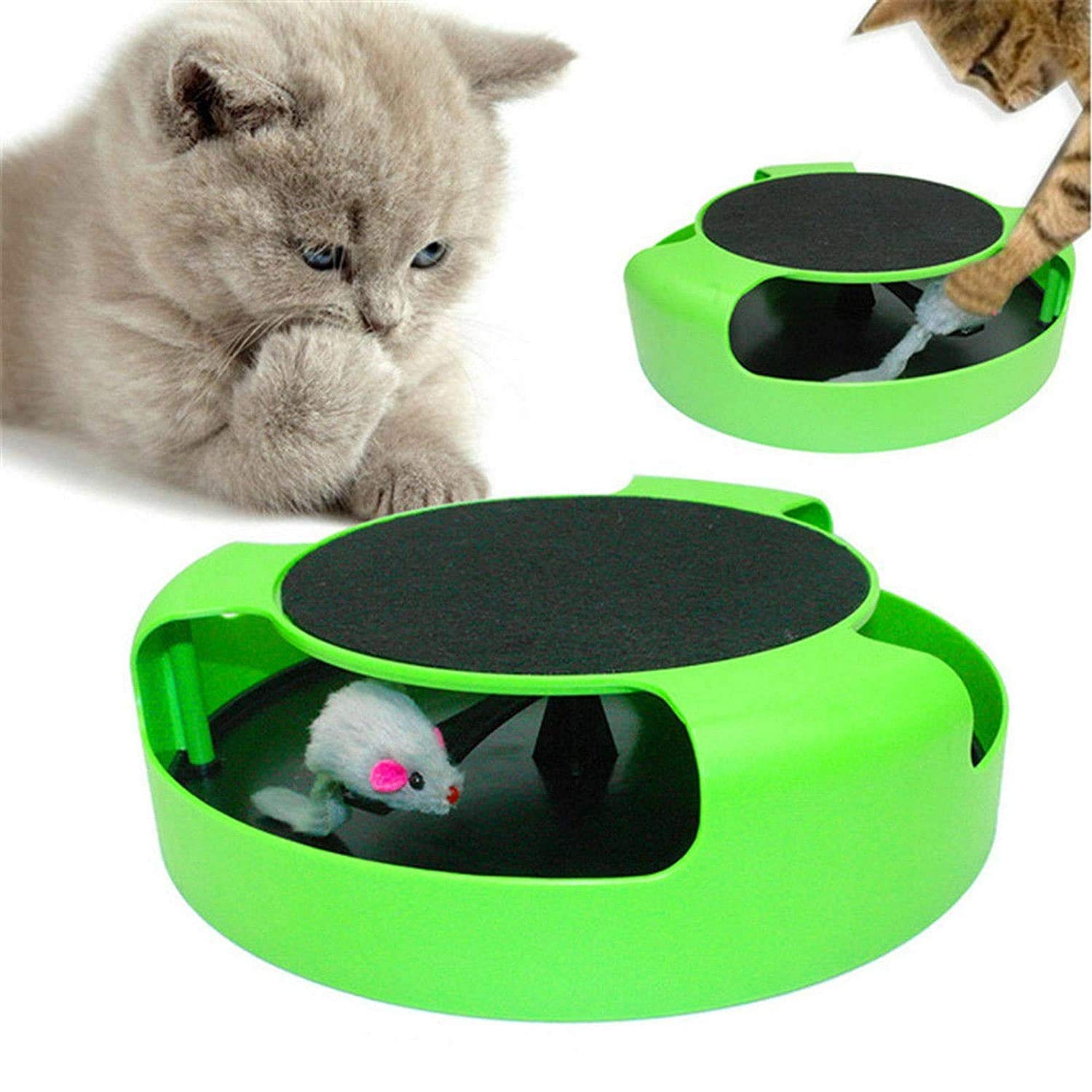 Woofy Interactive Toys For Cats Cat Plush Motion Mouse/Mice Scratching Pad Toy, Cat Scratcher Catnip Toy, Interactive Kitten Mi