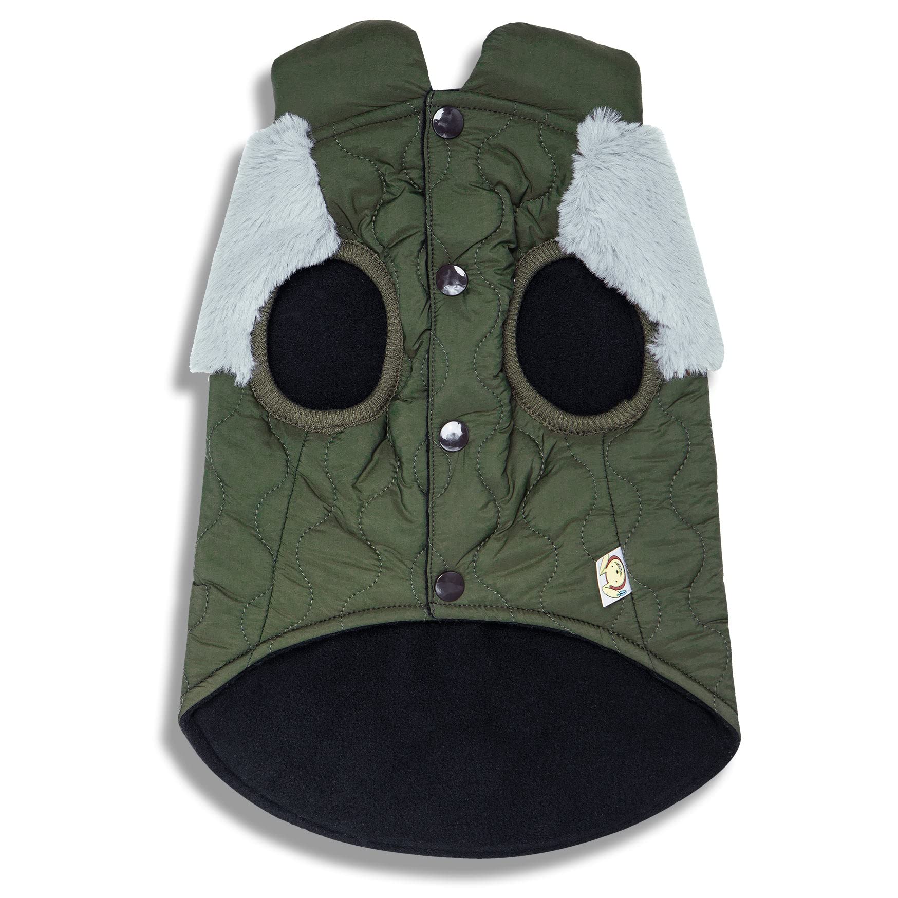 Touchdog 'Furrost-Bite' Fur and Fleece Fashion Dog Jacket, X-Large, Green