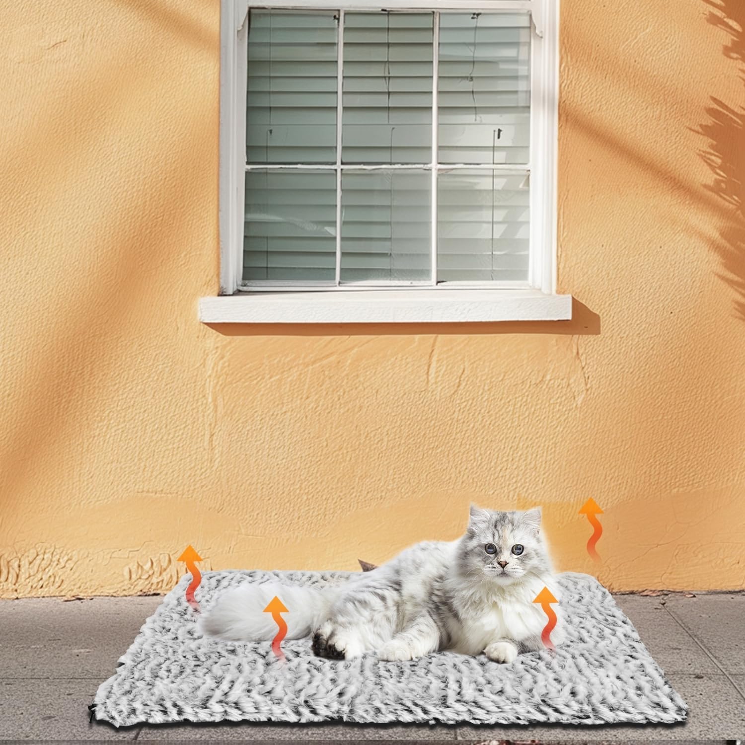 Nobleza Self Warming Cat Bed, Super Soft Thermal Dog Crate Bed Mat For Sleeping, Washable Anti-Slip Self Heating Pet Kennel Pad