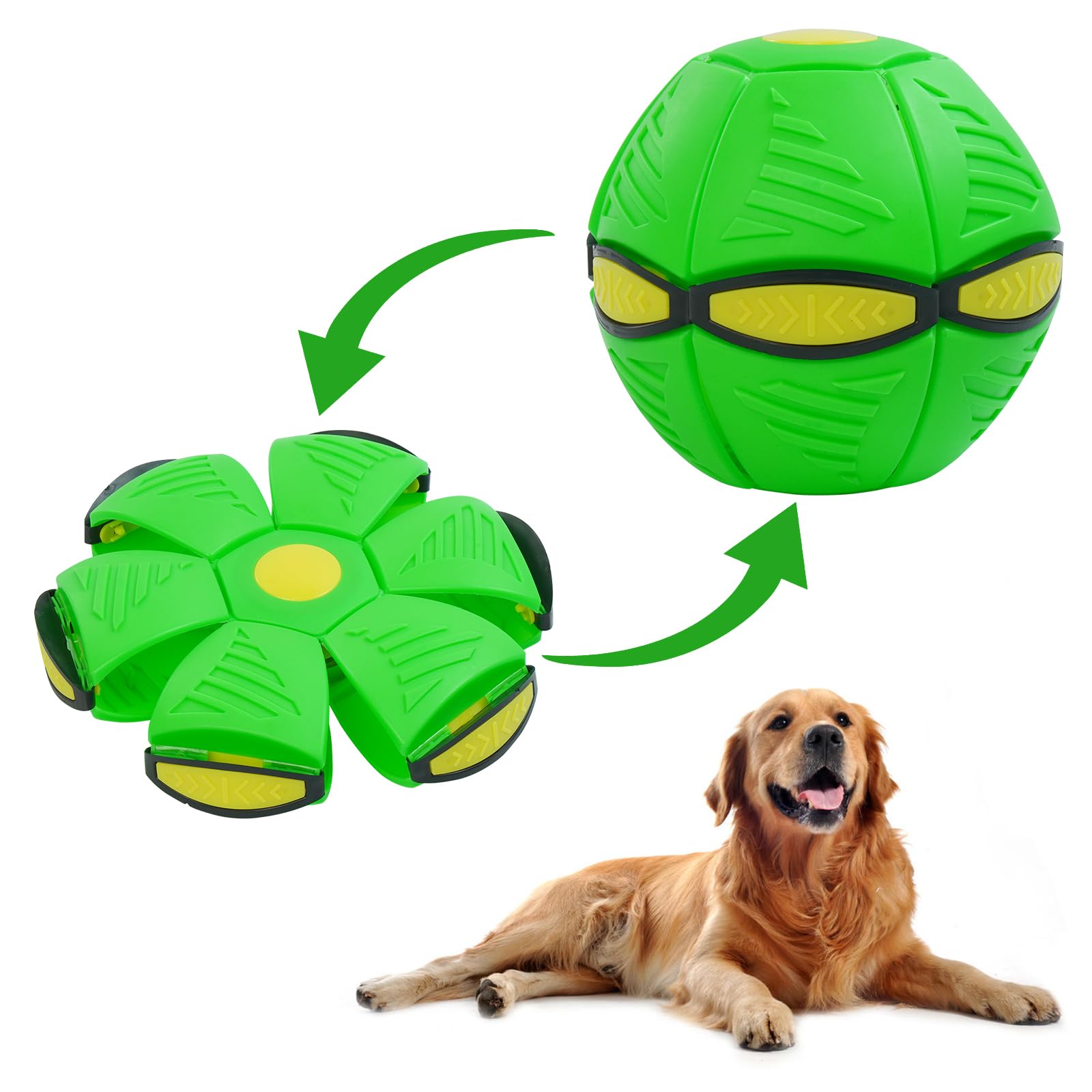 Allroaring Pet Toy Flying Saucer Ball For Dogs, Magic Ufo Ball For Dog Outdoor Sports, Decompression Flying Flat Throw Disc Ball