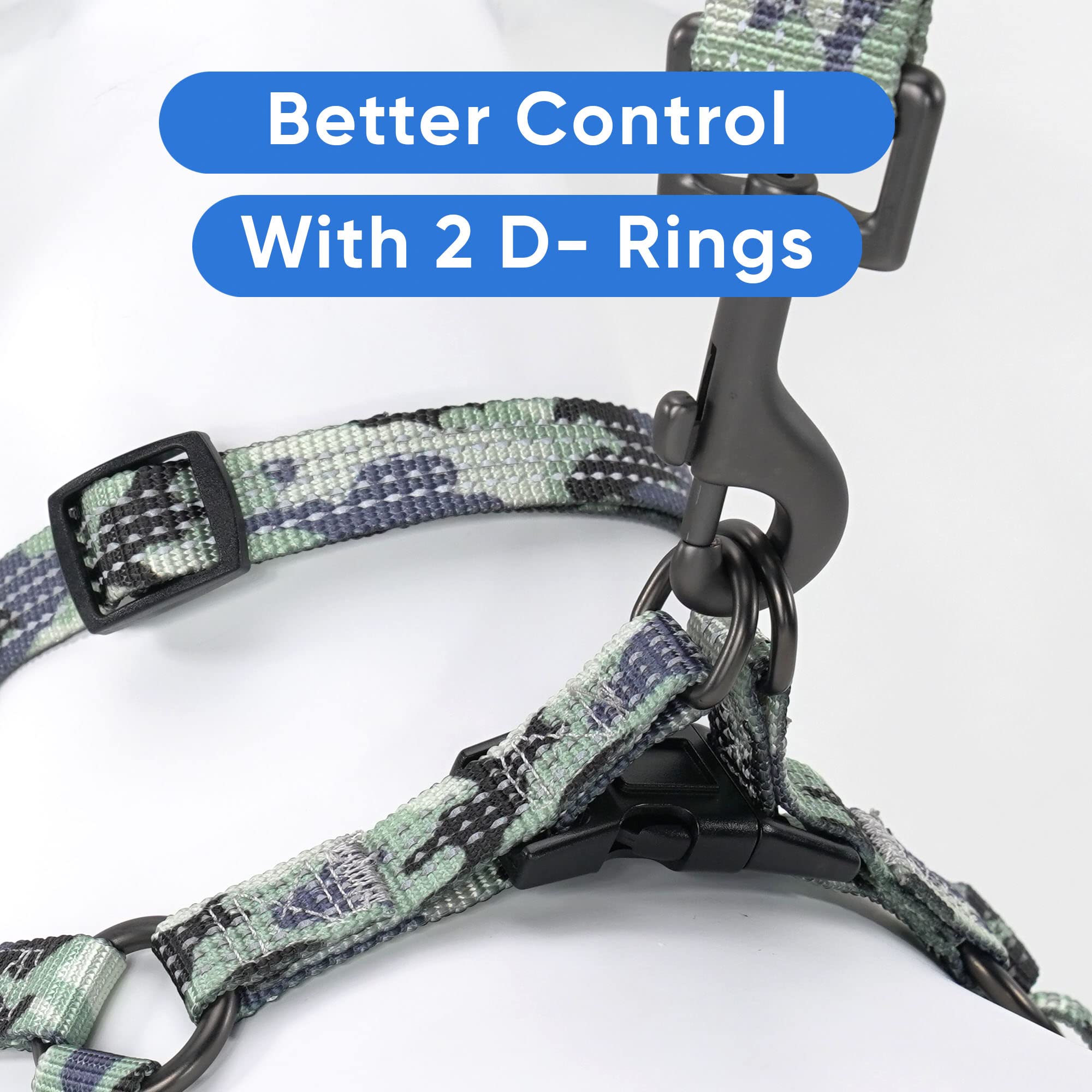 Pawtitas Small Dog Camouflage Grey Harness - Step In, Adjustable, Reflective
