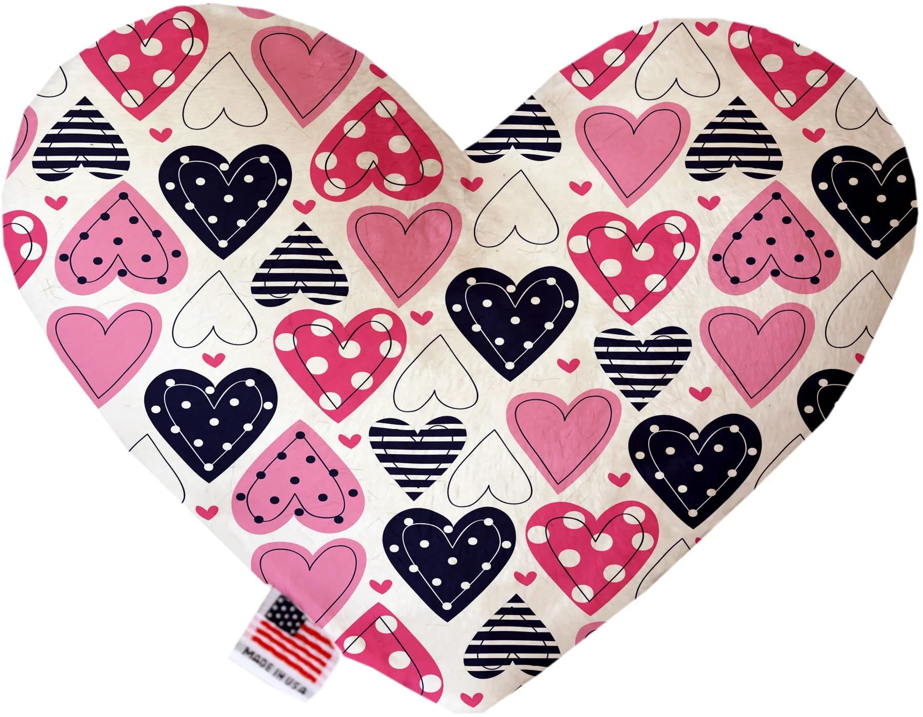 Pet and Dog Plush Heart or Bone Toy, "Valentine's Day Group" (Available in different sizes, and 8 different pattern options!) Sweet Paws 6" Plush Bone