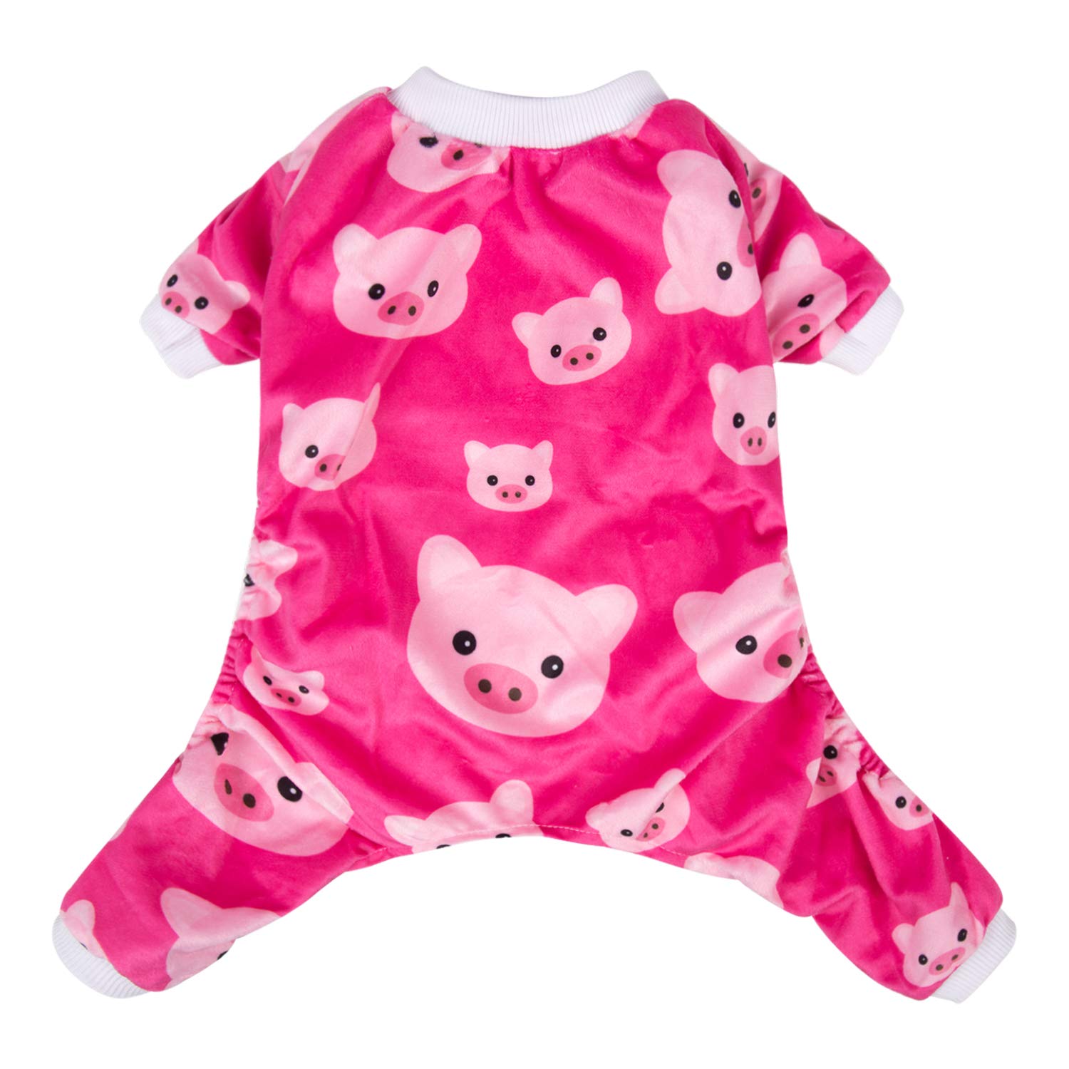Cutebone Pink Pig Dog Pajamas Cute Cat Clothes Pet Pjs Onesie, Medium P46M