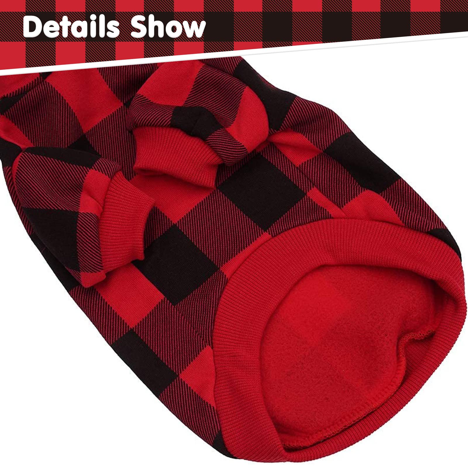 Plaid Dog Hoodie Pet Clothes Sweaters With Hat Red X-Small (Pack Of 1)